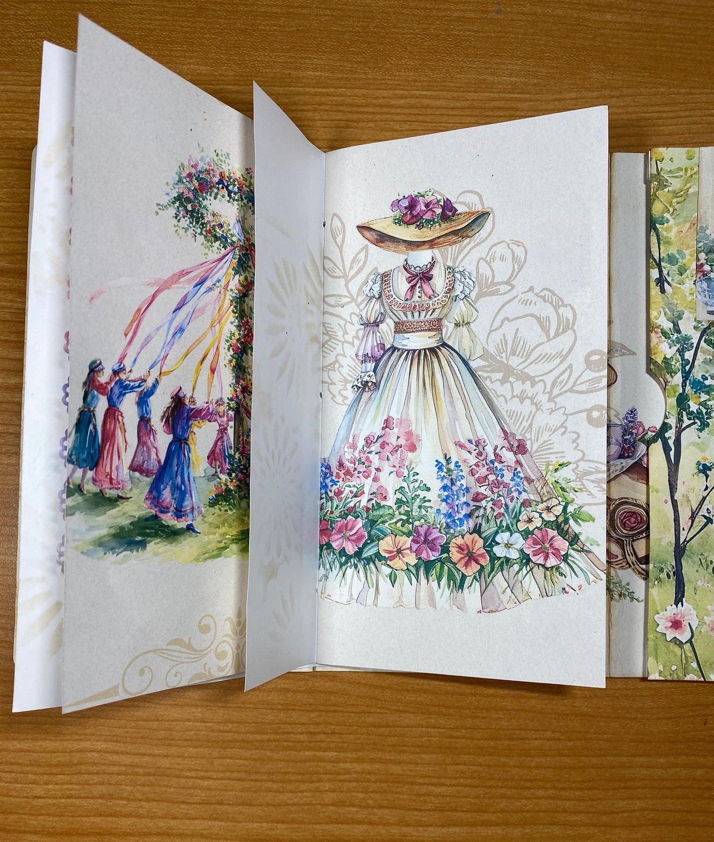 Healing Threads TN Cover – “The Garden Walk” Edition – Handmade Traveler’s Notebook with Romantic Blue Florals