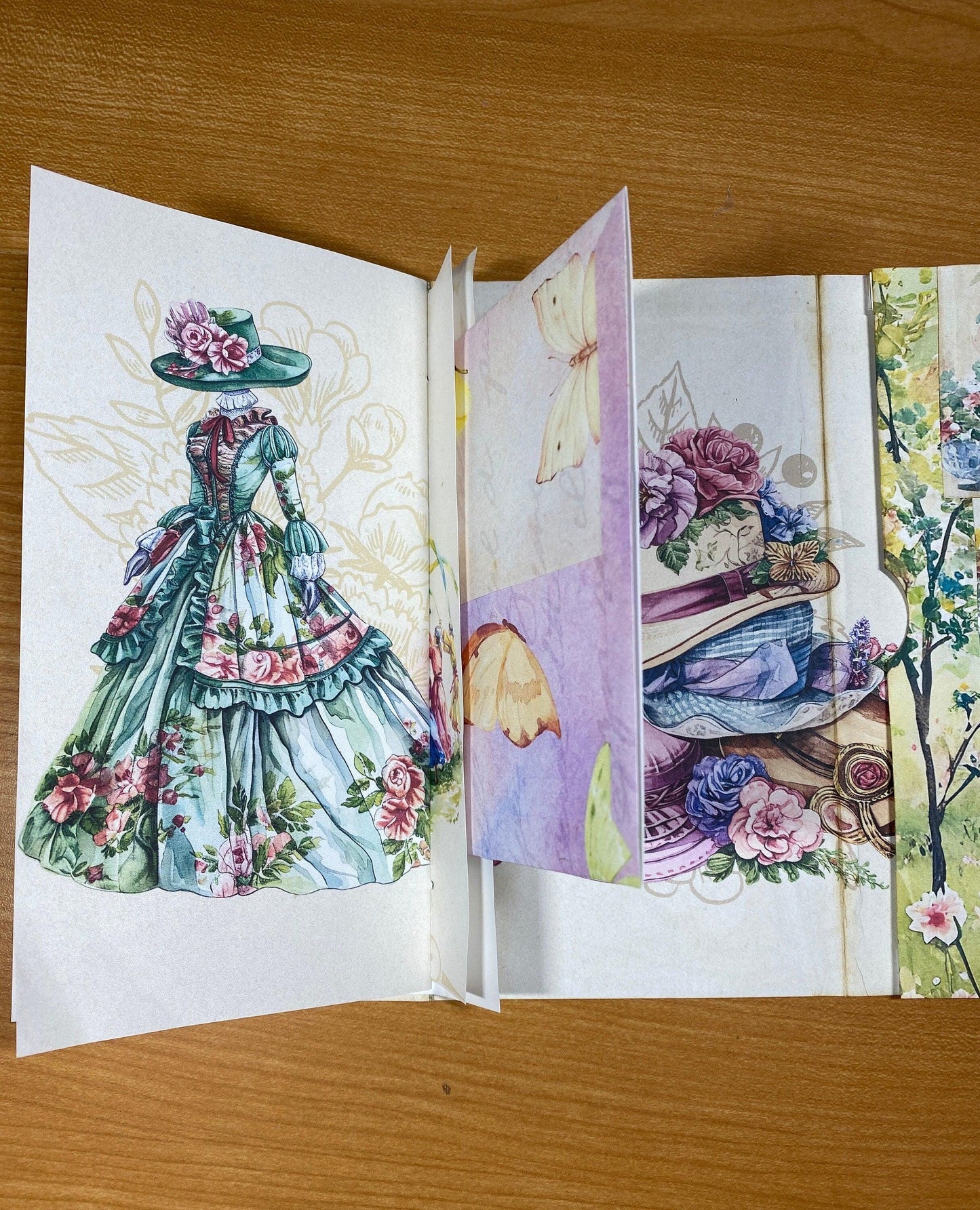 Healing Threads TN Cover – “The Garden Walk” Edition – Handmade Traveler’s Notebook with Romantic Blue Florals