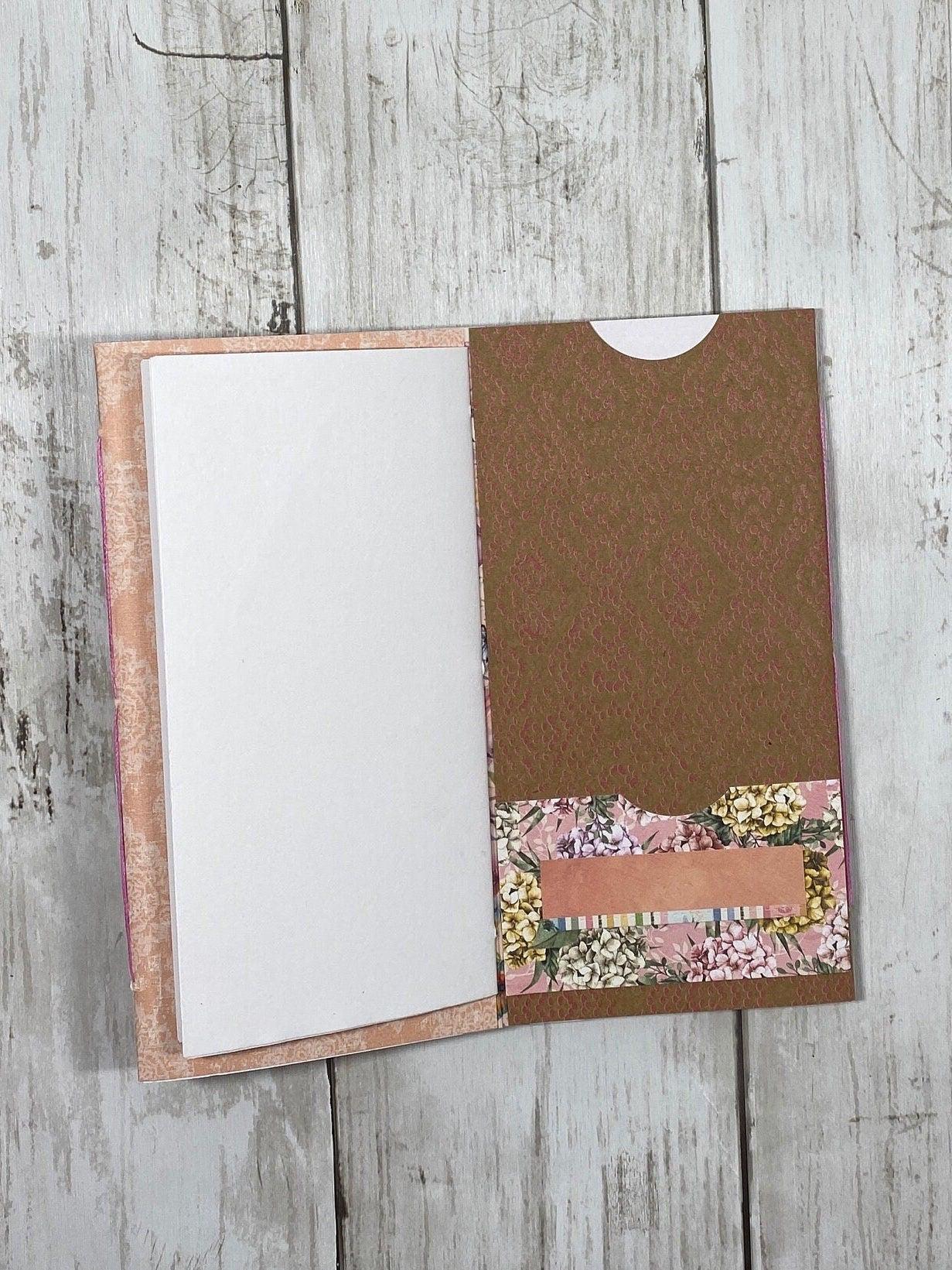 Whimsical Forest Cat Folio – Enchanted Garden Edition | Handmade Junk Journal Insert with Lace & Floral Pockets | Feline Ephemera