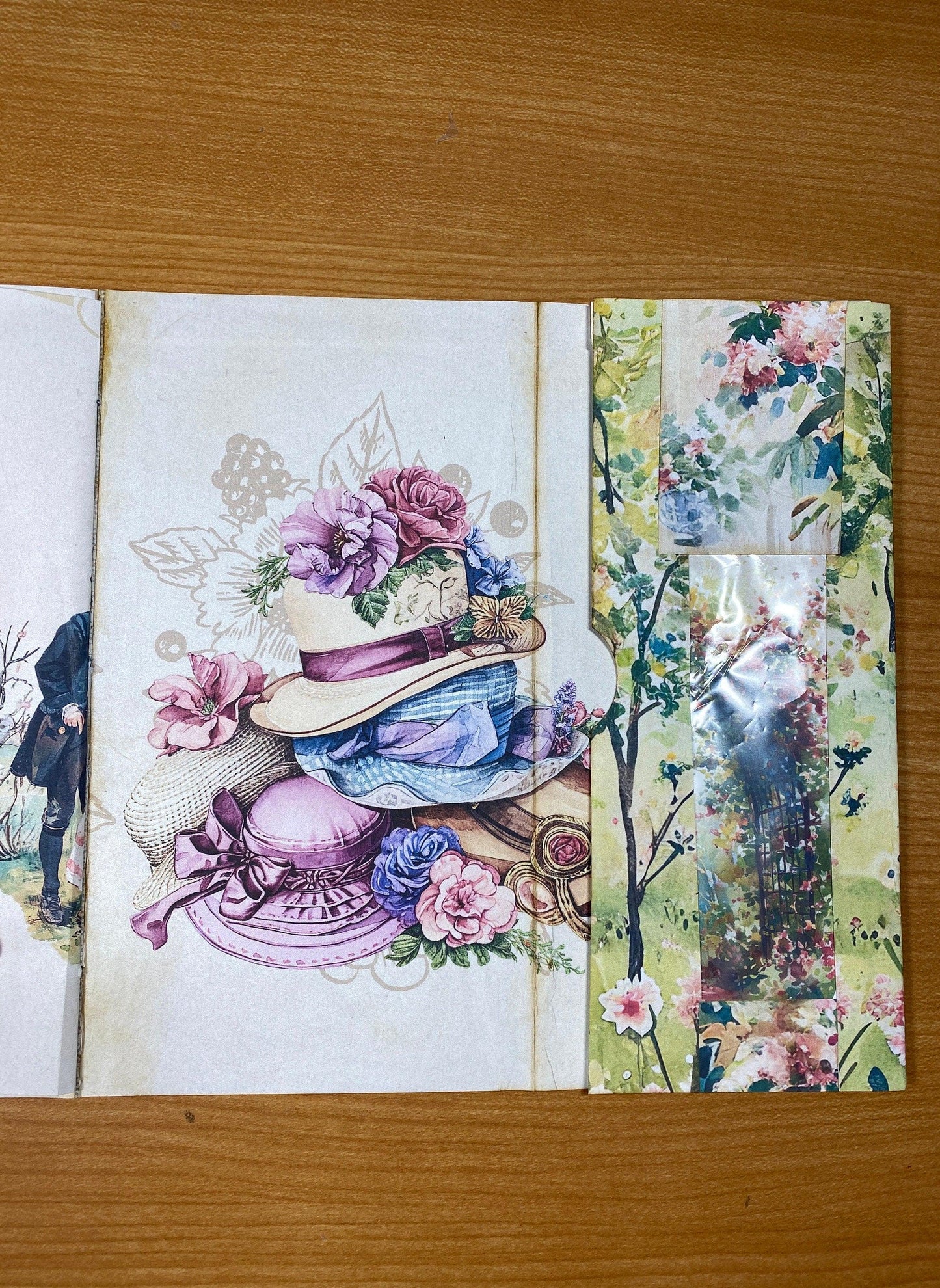 Healing Threads TN Cover – “The Garden Walk” Edition – Handmade Traveler’s Notebook with Romantic Blue Florals