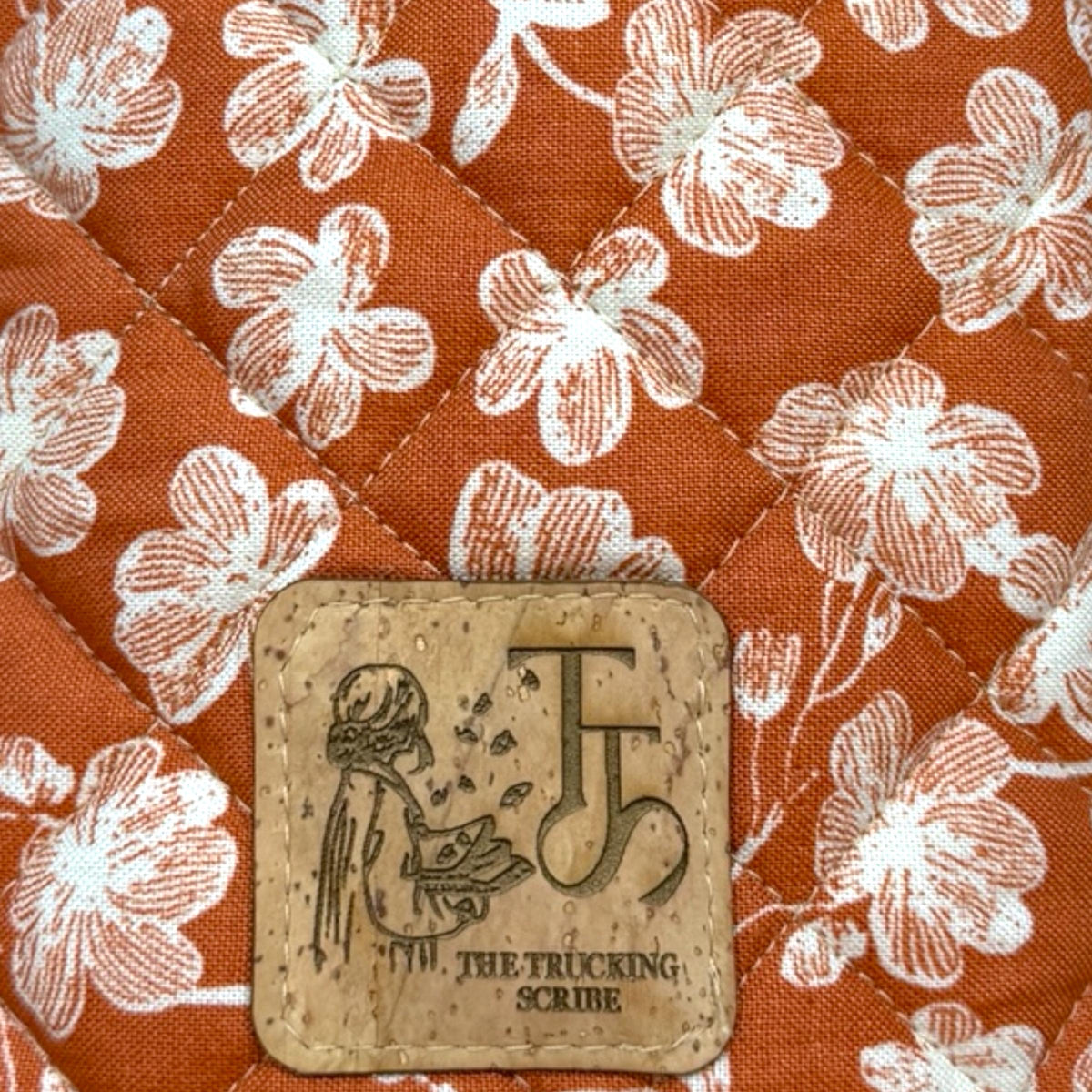 Clementine’s Cozy Crossbody Bag, Quilted Small Purse, Orange Floral Quick Haul, Peppermint Lane