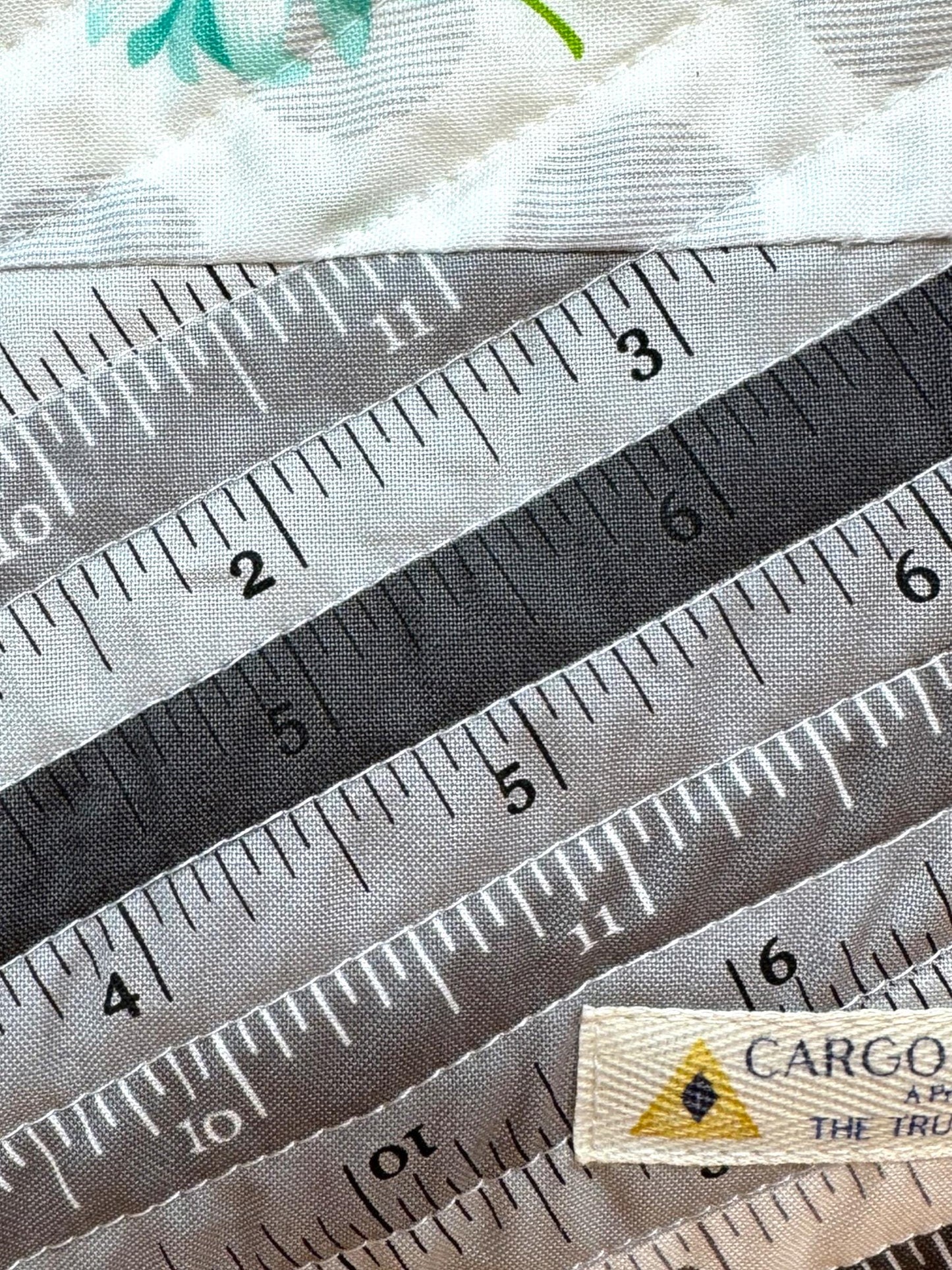 Quilted Project Bag – Ruler Print – Handmade Drawstring Knitting or Crochet Bag, Yarn Storage for Sewing, Fiber Arts & Craft Projects