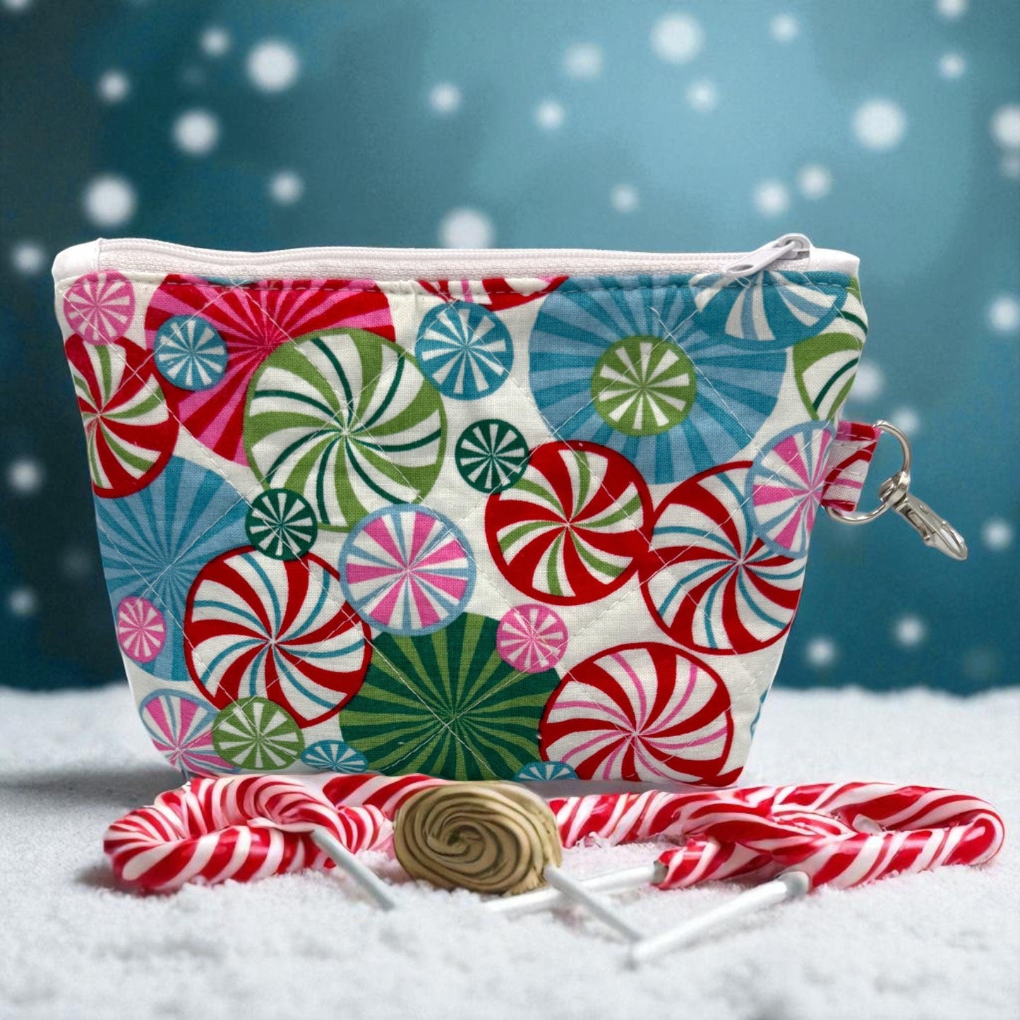 5-Piece Peppermint Swirl Pouch Set - Everyday Peppermint Lane | Makeup Organizer | Gift Set