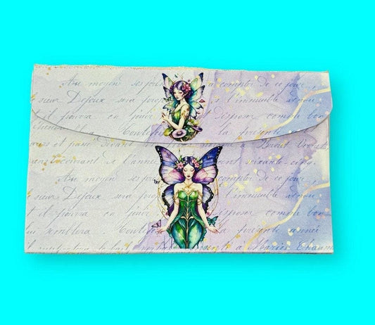 Kintsugi Fairies Accordion File Organizer – Handmade Expandable Ephemera Folder – Kintsugi-Inspired Junk Journal Storage