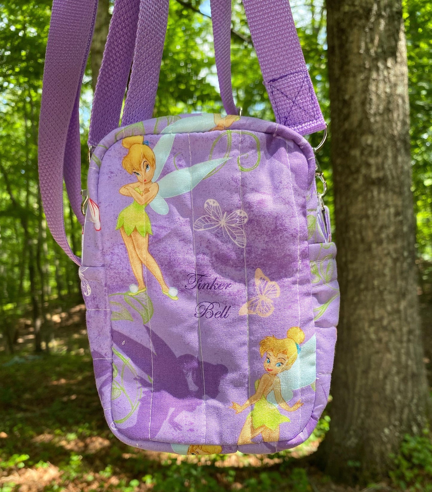 Quilted Fairy Crossbody Bag | Whimsical Green Purse | Handmade Storybook Bag with Adjustable Strap