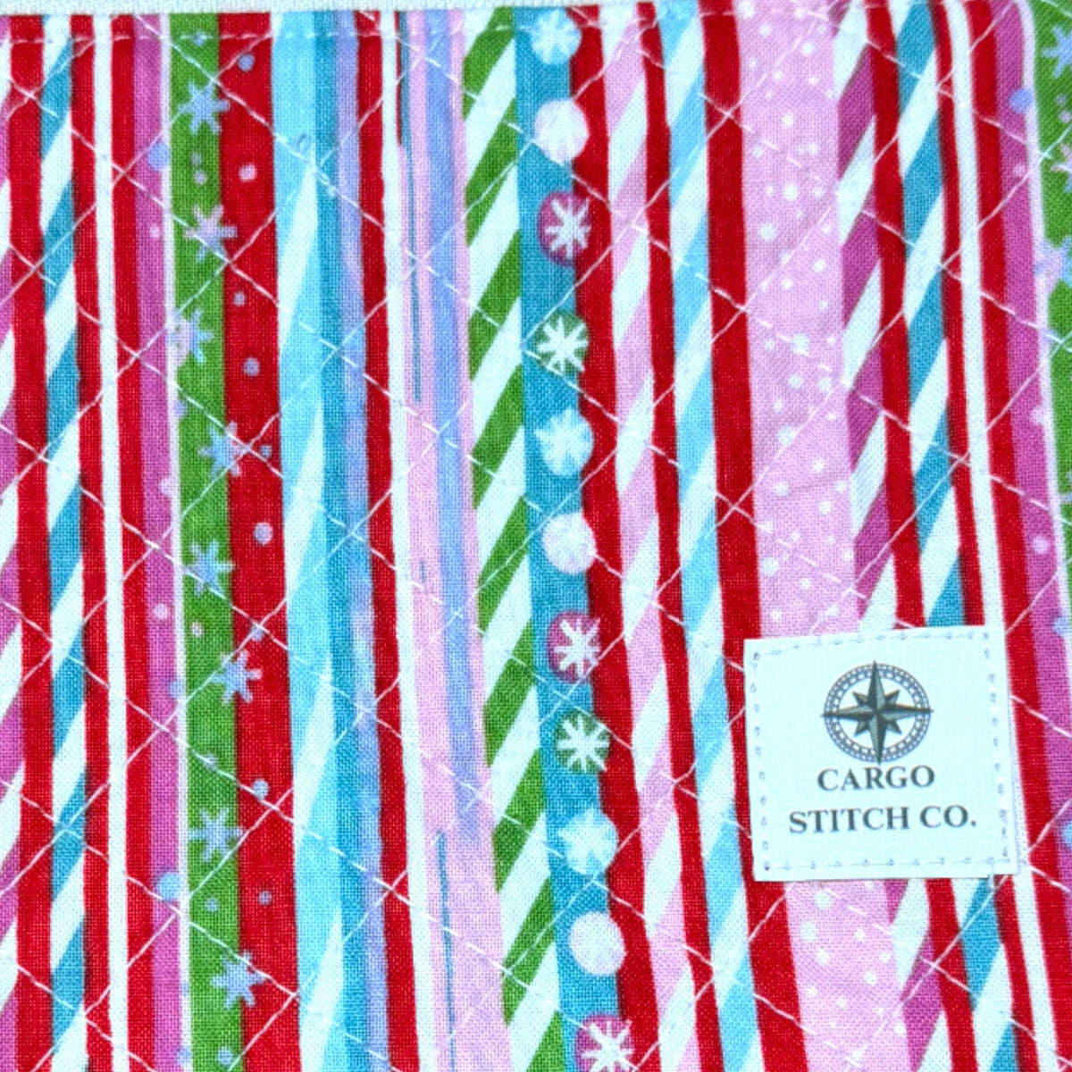 Candy Cane Quilted Zipper Pouch | Peppermint Lane Christmas Pouch | Small Project Bag | Stocking Stuffer | Handmade Gift