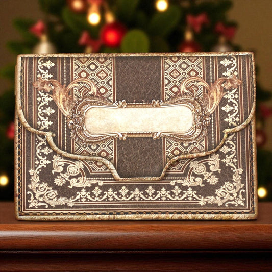 Brown Accordion Ephemera Organizer • Expandable File Folder with 5 Pockets • Junk Journal Storage, Recipe & Coupon Holder, Vintage Gift