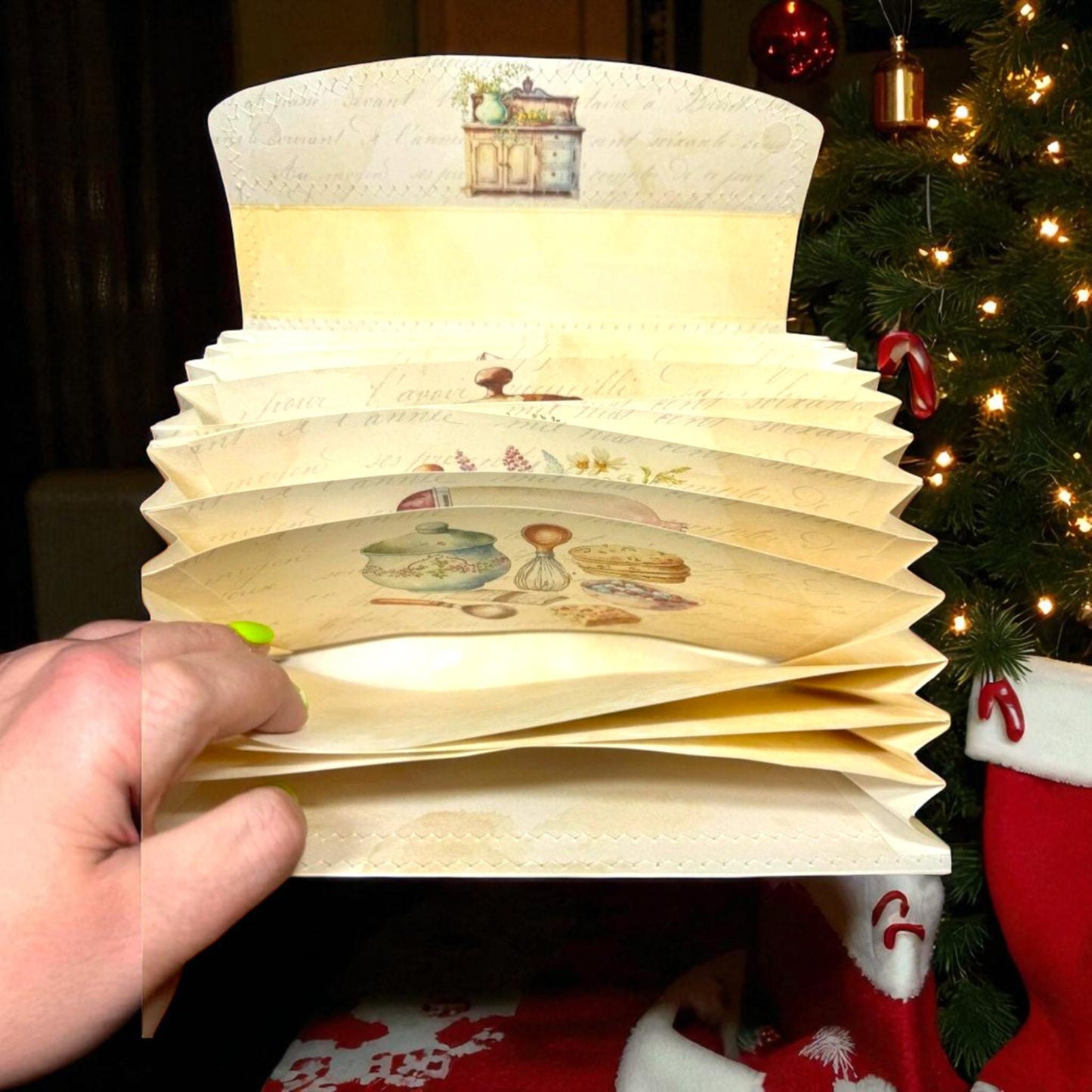 Gingersnap’s Hearthside Bake Shop – Peppermint Lane Christmas Envelope Folio | Holiday Printable Paper Goods | Baking Journal Kit