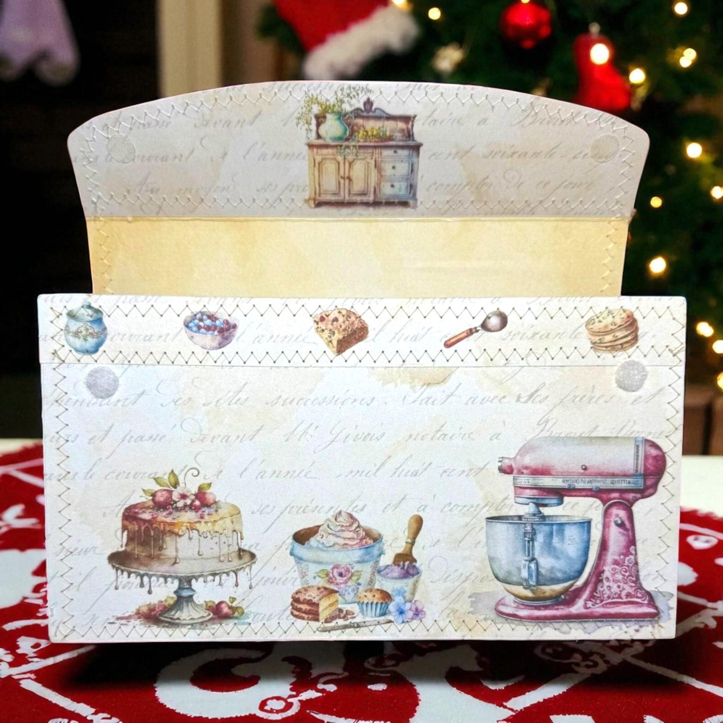 Gingersnap’s Hearthside Bake Shop – Peppermint Lane Christmas Envelope Folio | Holiday Printable Paper Goods | Baking Journal Kit