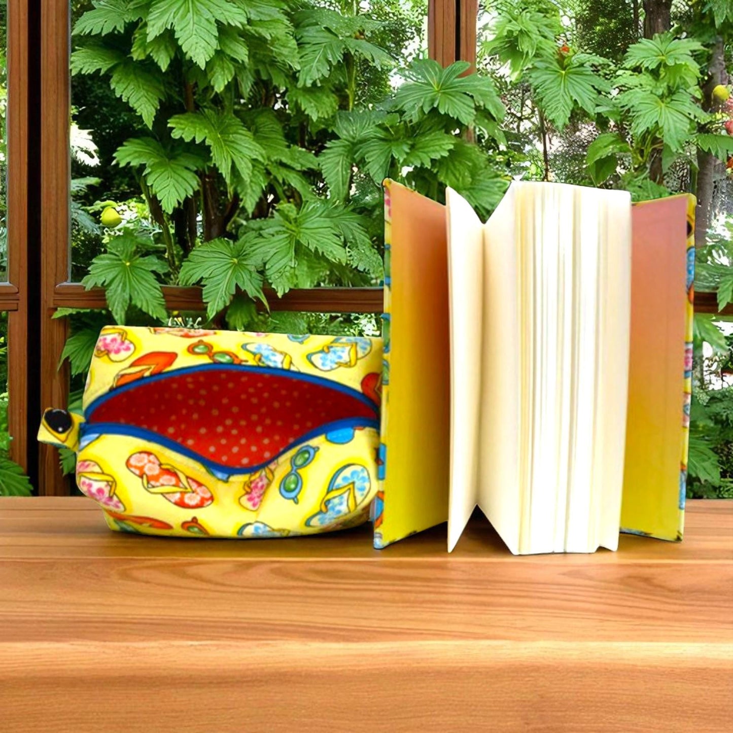 Handmade Journal & Boxy Bag Gift Set: Mohawk Paper, Orange Accents