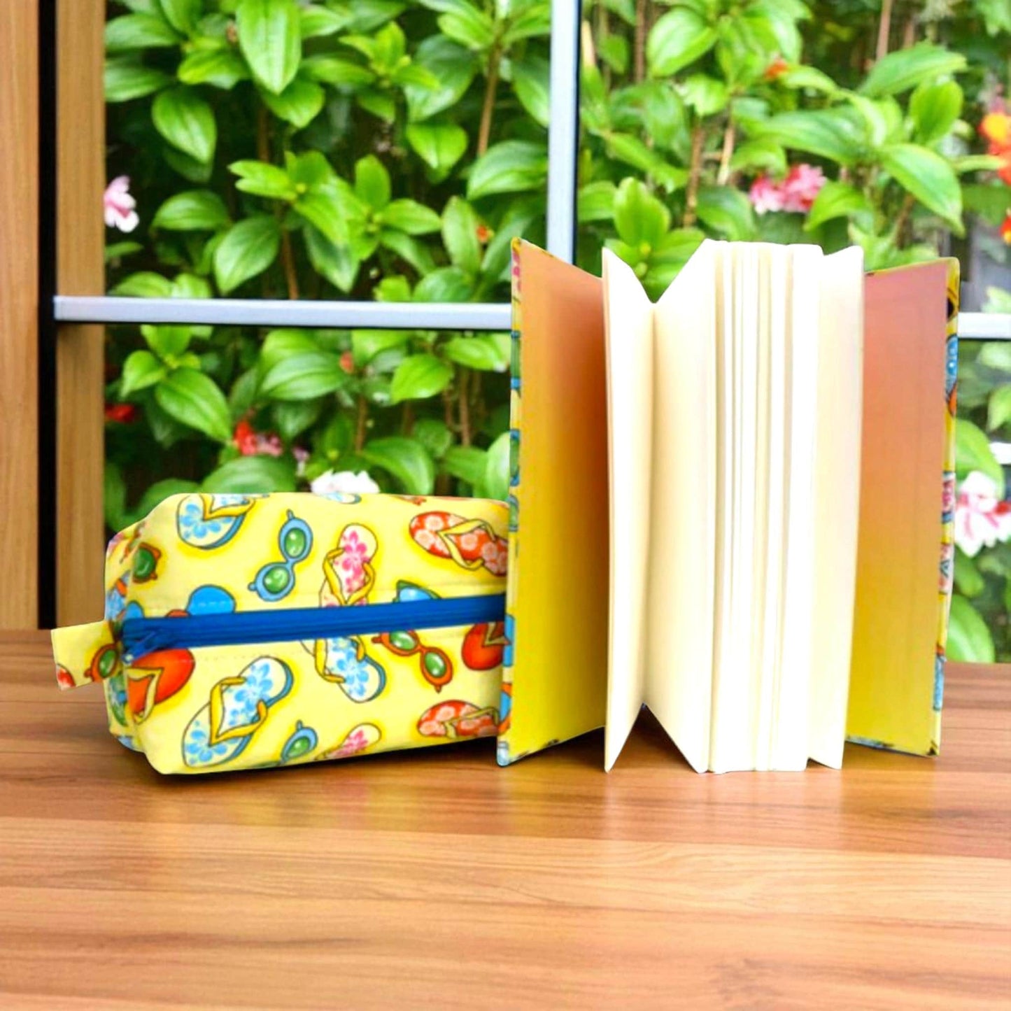 Handmade Journal & Boxy Bag Gift Set: Mohawk Paper, Orange Accents