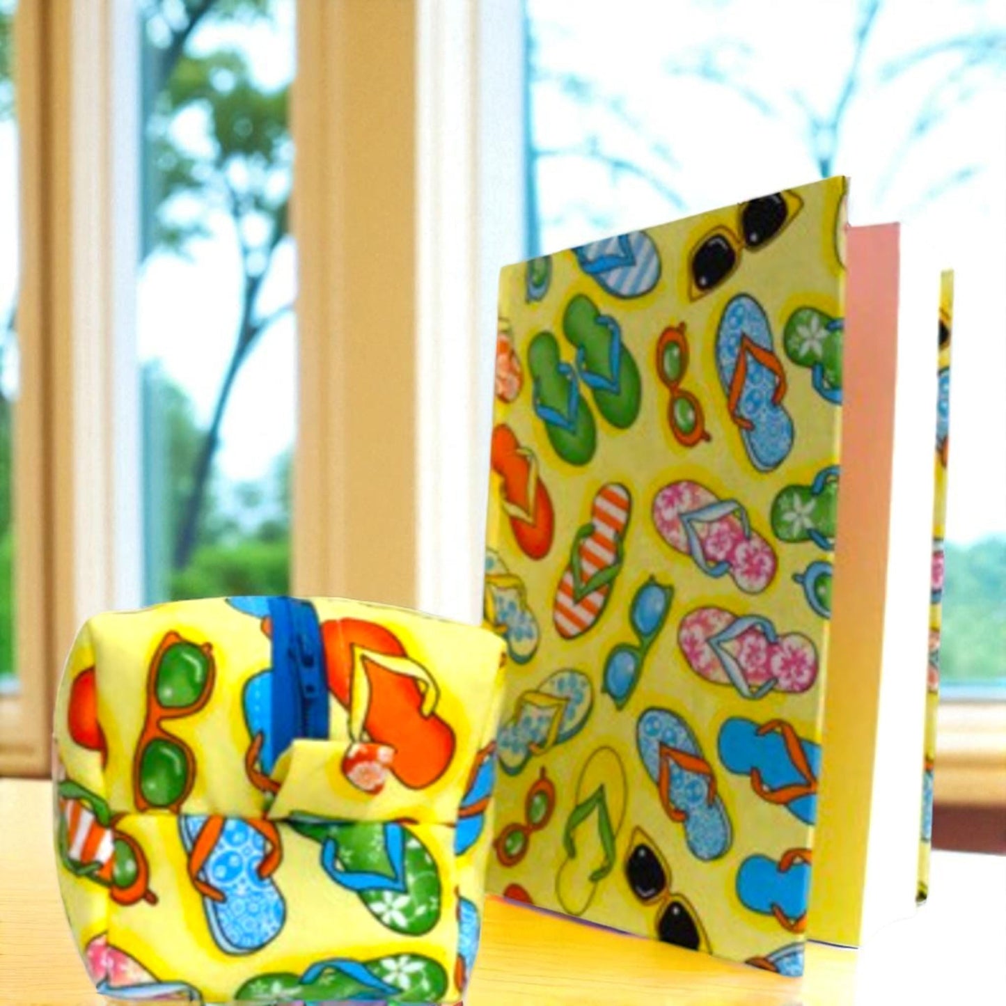 Handmade Journal & Boxy Bag Gift Set: Mohawk Paper, Orange Accents