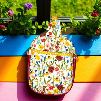 Convertible Backpack Crossbody Bag | 3 in 1 Quilted Sling Bag | Wildflower Travel Purse | Handmade Trailblazer Bag