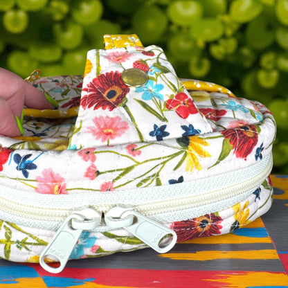 Convertible Backpack Crossbody Bag | 3 in 1 Quilted Sling Bag | Wildflower Travel Purse | Handmade Trailblazer Bag