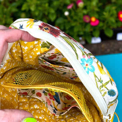 Convertible Backpack Crossbody Bag | 3 in 1 Quilted Sling Bag | Wildflower Travel Purse | Handmade Trailblazer Bag