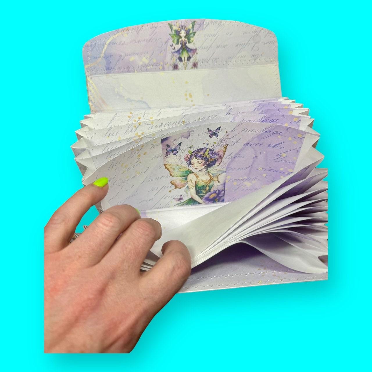 Healing Threads – Kintsugi Fairy File Folder | Handmade Paper Organizer with Whimsical Restoration Theme