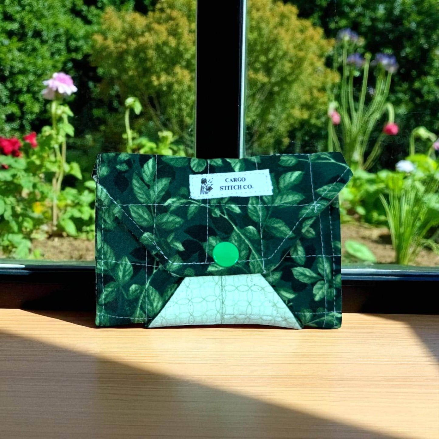 The Cargo Snap – Garden Gate Collection | Quilted Floral Wallet with 3 Snap Pockets | Compact Handmade Organizer by Cargo Stitch Co.