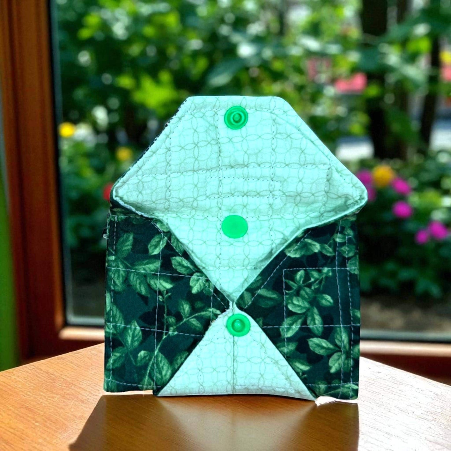 The Cargo Snap – Garden Gate Collection | Quilted Floral Wallet with 3 Snap Pockets | Compact Handmade Organizer by Cargo Stitch Co.