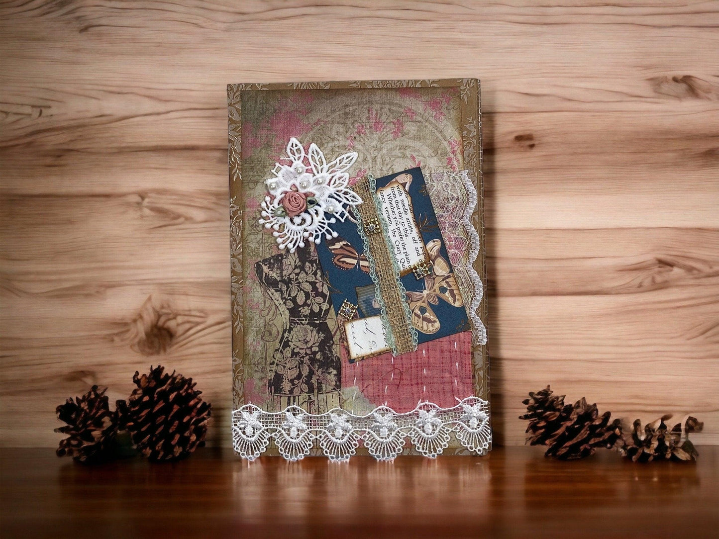 Grungy Boho Junk Journal | Coffee Dyed Vintage Journal | Handmade Art Journal | Distressed Journal | Boho Style Journal