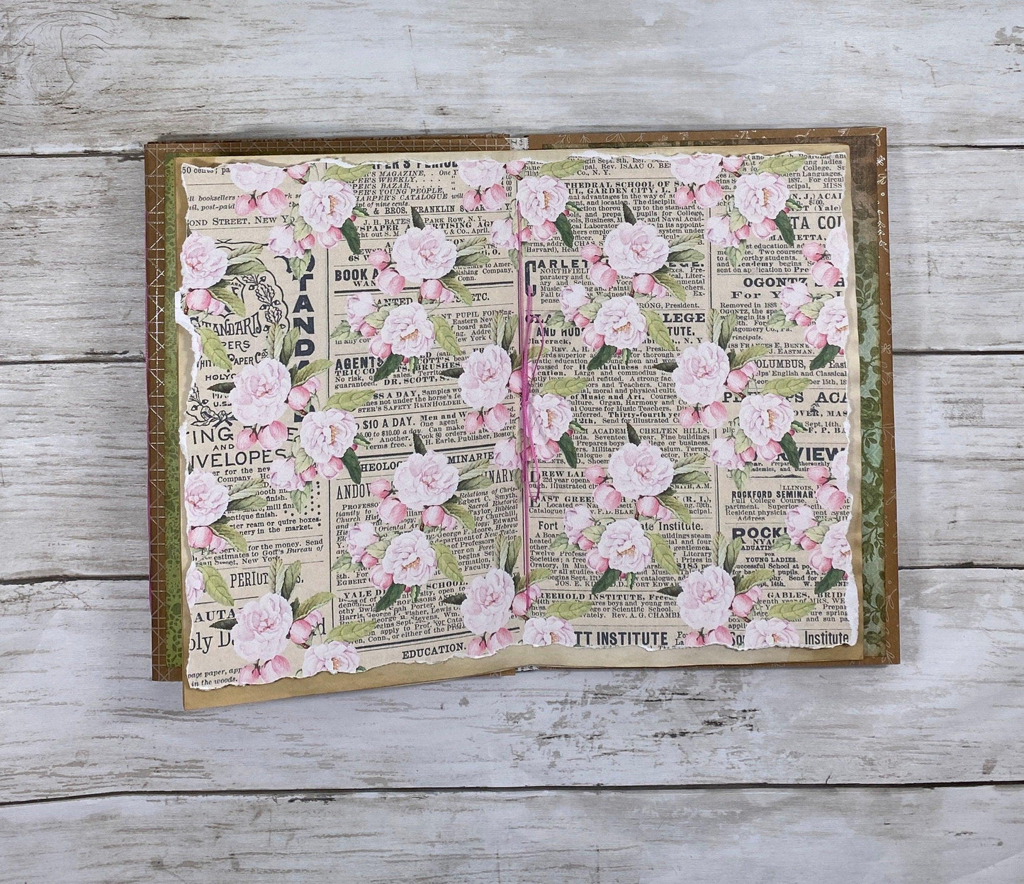Grungy Boho Junk Journal | Coffee Dyed Vintage Journal | Handmade Art Journal | Distressed Journal | Boho Style Journal