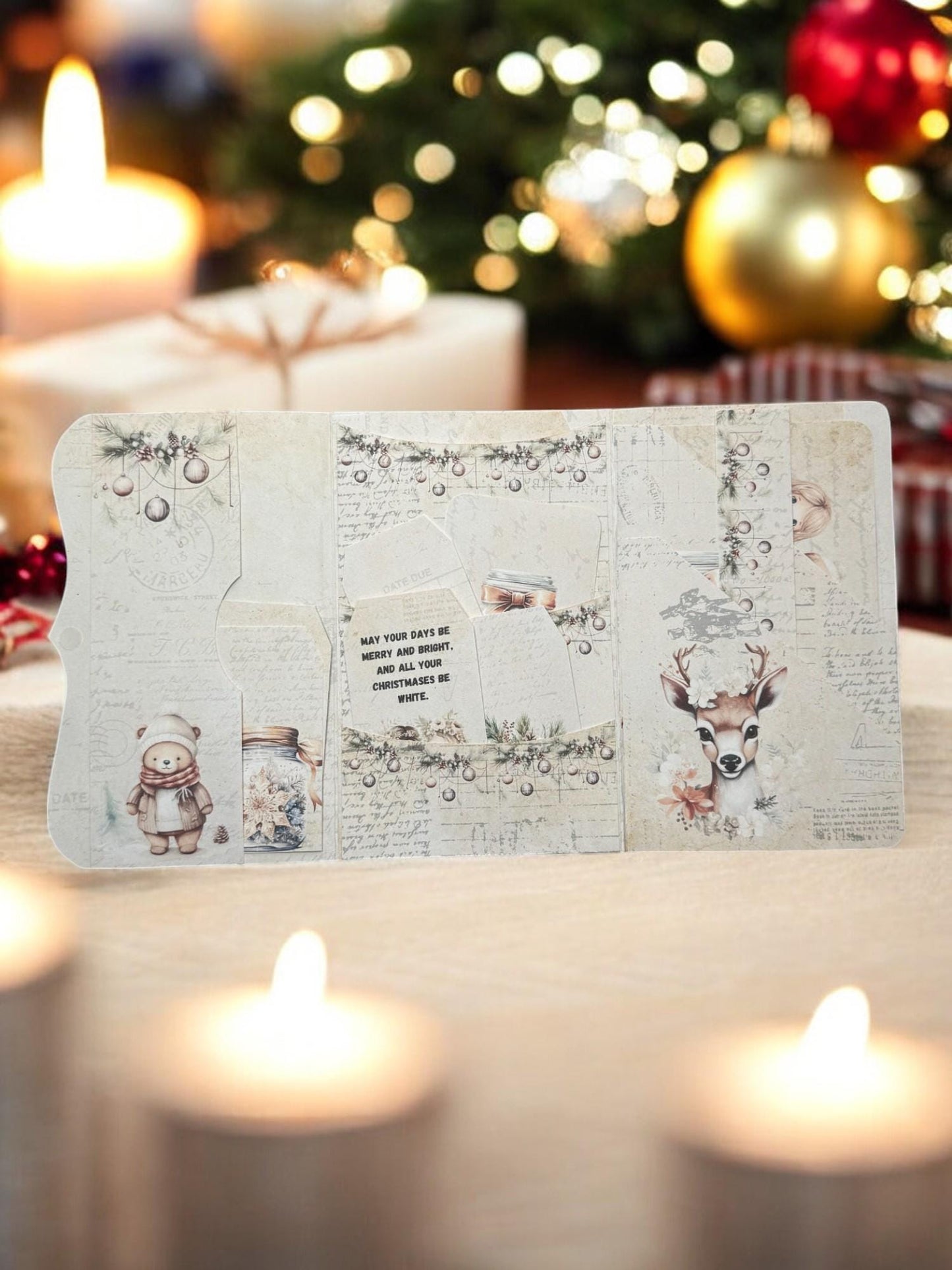 Holly Belle – Peppermint Lane Holiday Girl Card | Handmade Christmas Quote Card | Hearthside Edition Ephemera