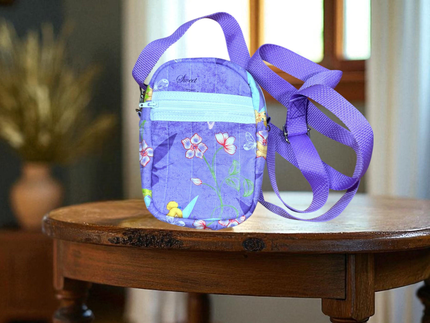 Quilted Tinker Bell Crossbody Bag | Disney Fairy Bag | Handmade Peter Pan Bag | Fairy Theme Purse | Disney Crossbody