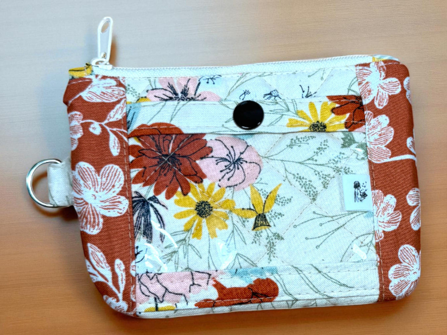 Bloom Keeper Wallet - Quilted Cotton ID Wallet | Floral Card Holder | Handmade Minimalist Wallet