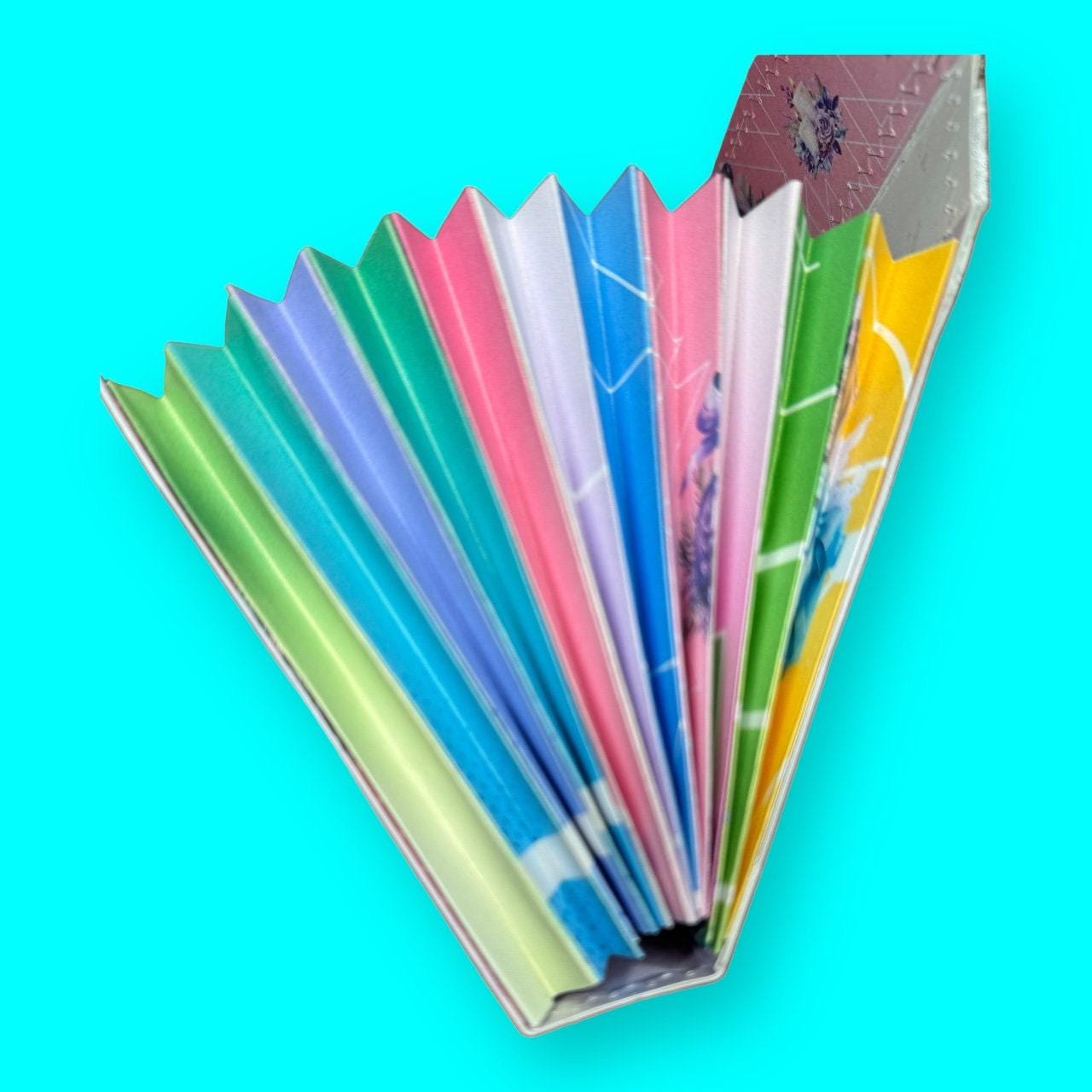 Pastel Christmas Accordion File Organizer – Handmade Expandable Ephemera Folder – Junk Journal Storage