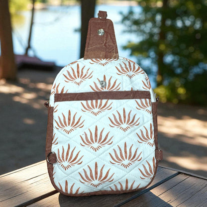 Golden Ember Quilted Crossbody Bag | Handmade Floral Shoulder Bag | Small Zipper Purse | Autumn Everyday Bag