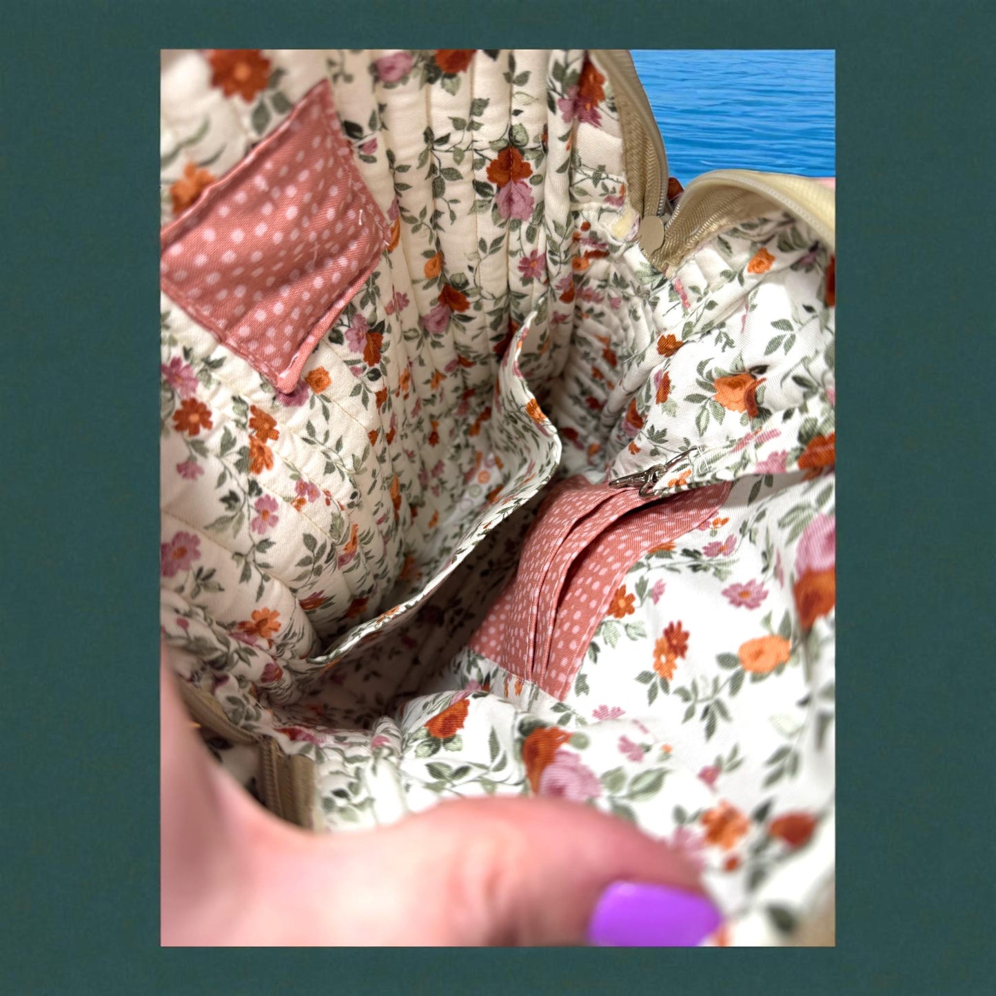 Hearthside Edition – Winter Rose Quilted Crossbody Bag – Peppermint Lane 2025 – Pink Cottage Floral Purse – Cargo Stitch Co