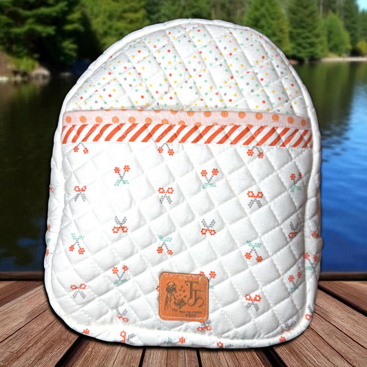 Quilted Floral Backpack – Handmade Small Daypack – Floral Travel Bag – Mini Quilted Purse for Everyday Use