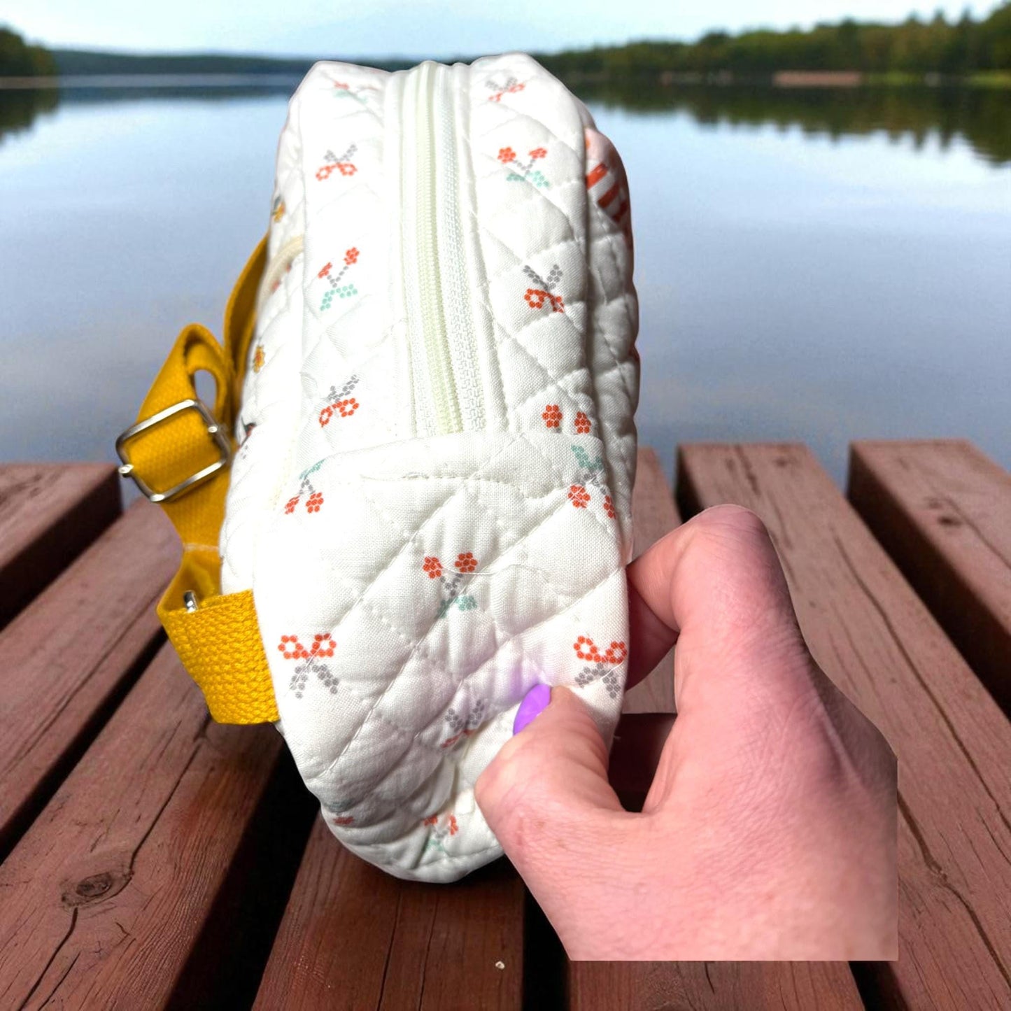 Quilted Floral Mini Backpack | Handmade Small Backpack | Floral Daypack | Quilted Bag | Mini Travel Backpack