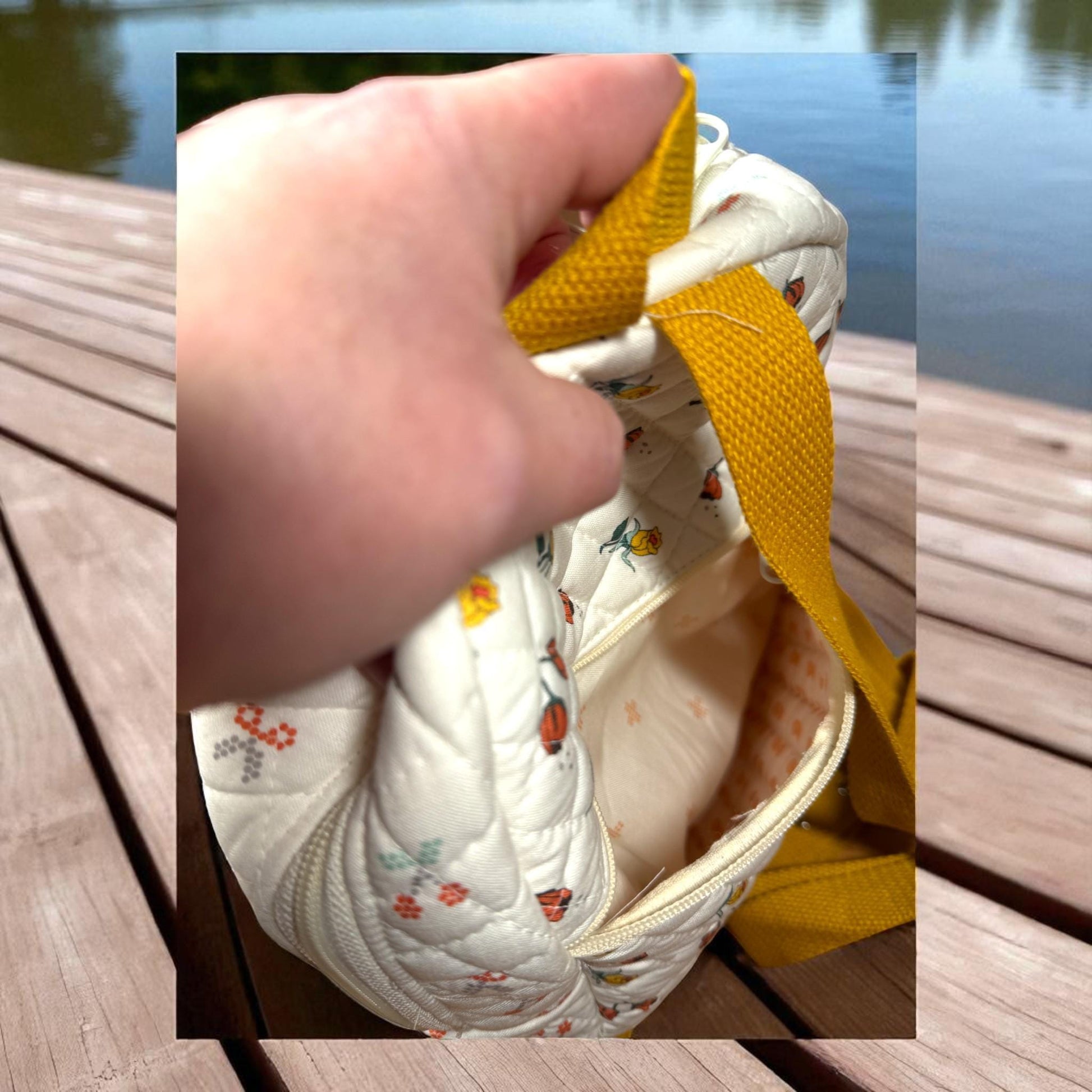 Quilted Floral Backpack – Handmade Small Daypack – Floral Travel Bag – Mini Quilted Purse for Everyday Use