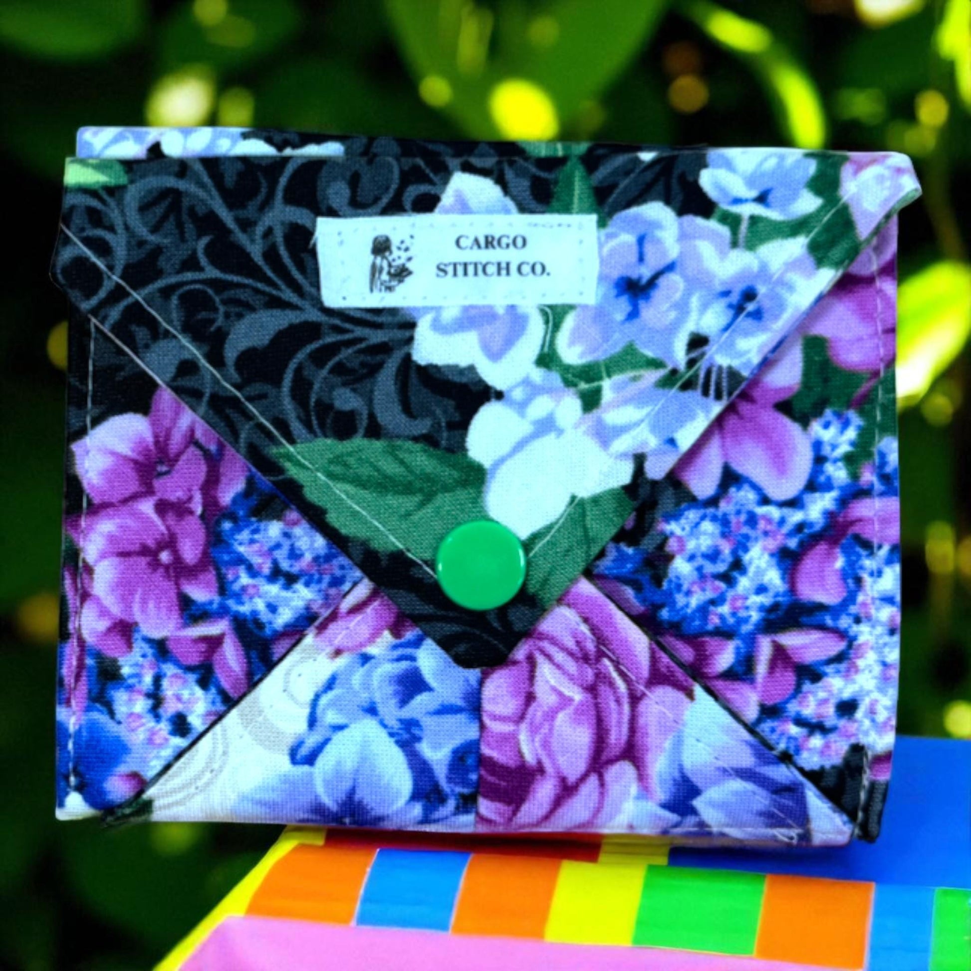 Floral Snap Wallet: Quilted Handmade Organizer - Garden Gate Collection