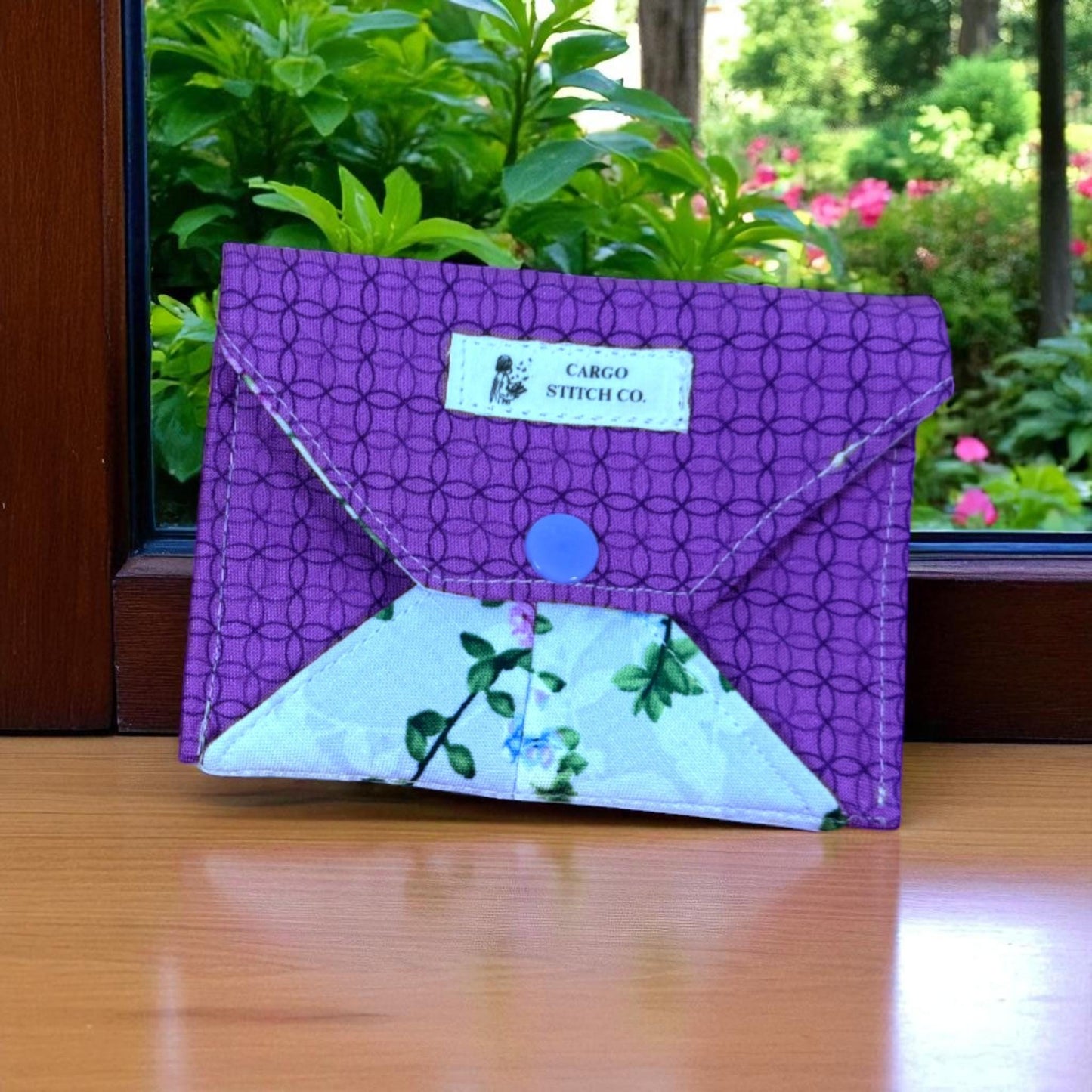 Floral Snap Wallet: Quilted Handmade Organizer - Garden Gate Collection