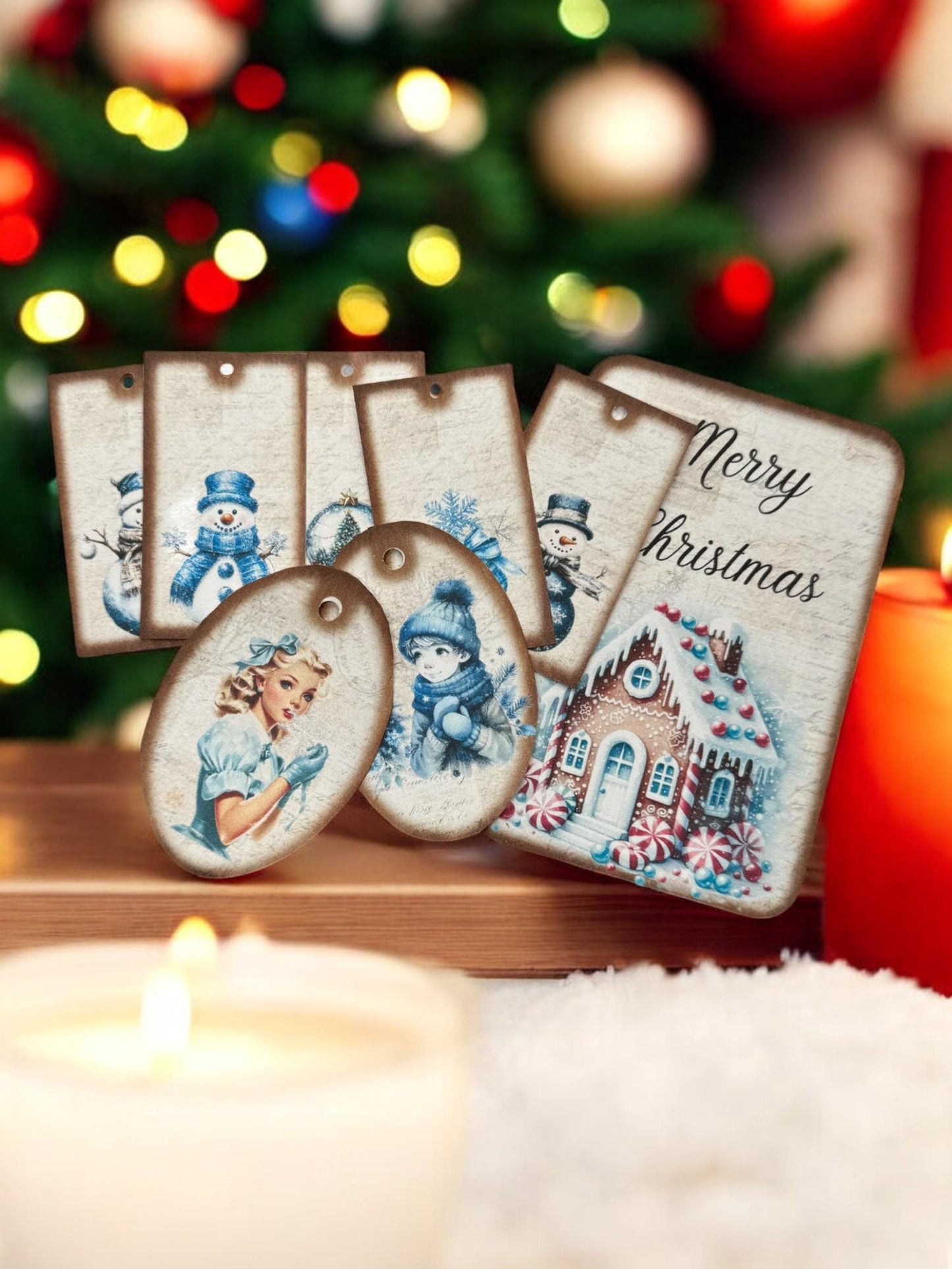 Blue Christmas Gift Card Holder | Snowman Gift Card Folio | Handmade Holiday Gift Card | Christmas Money Holder | Winter Gift Card