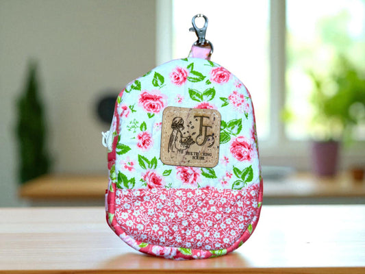 Sugar Plum Mini Zipper Pouch: Handmade Floral Collector Bag