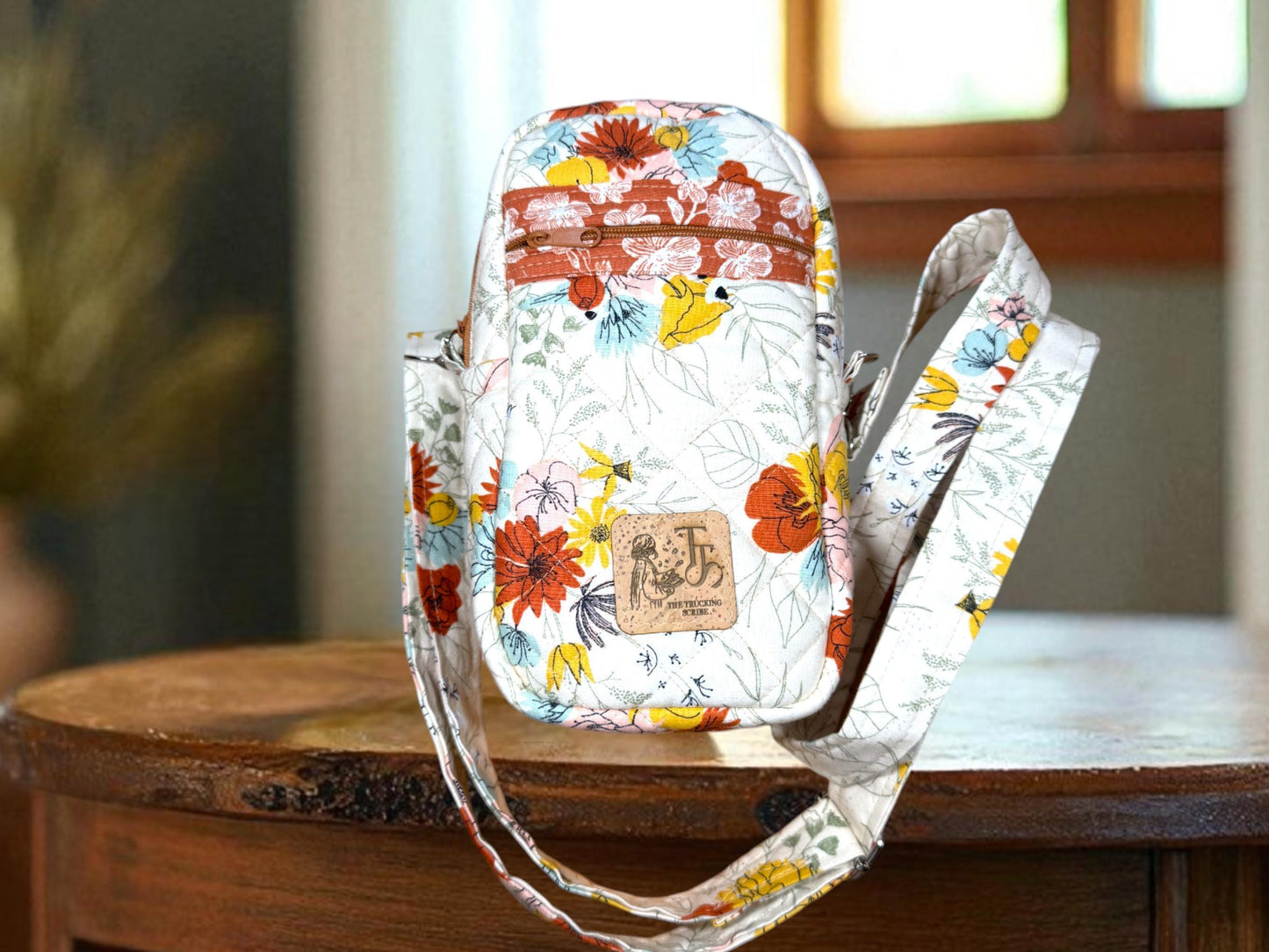 The Bloom Keeper Quick Haul Crossbody – Quilted Floral Purse, Small Sling Bag with Zipper Pocket, Card Slots, Key Hook, Trucker Gift
