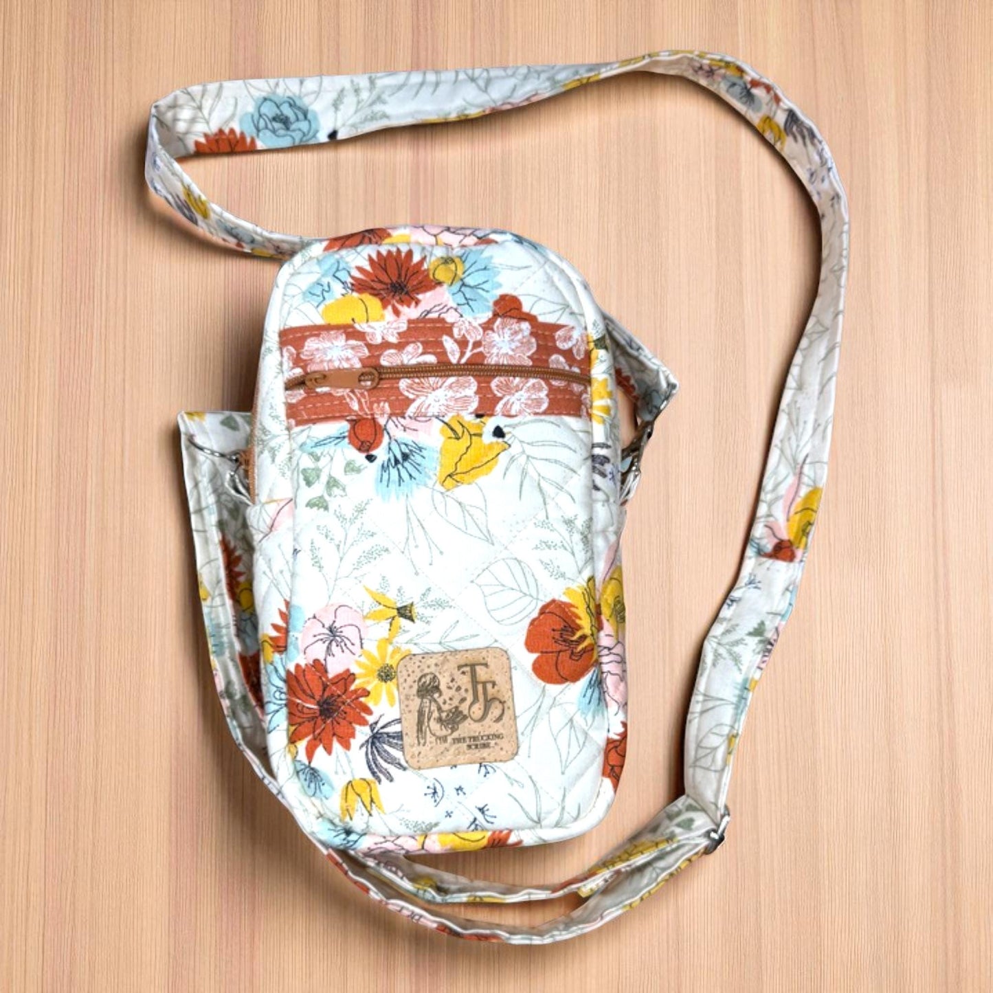 The Bloom Keeper Quick Haul Crossbody – Quilted Floral Purse, Small Sling Bag with Zipper Pocket, Card Slots, Key Hook, Trucker Gift