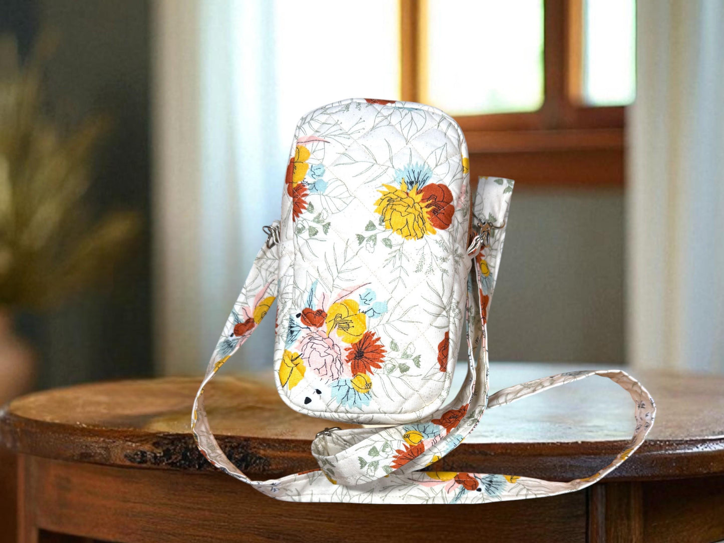 The Bloom Keeper Quick Haul Crossbody – Quilted Floral Purse, Small Sling Bag with Zipper Pocket, Card Slots, Key Hook, Trucker Gift