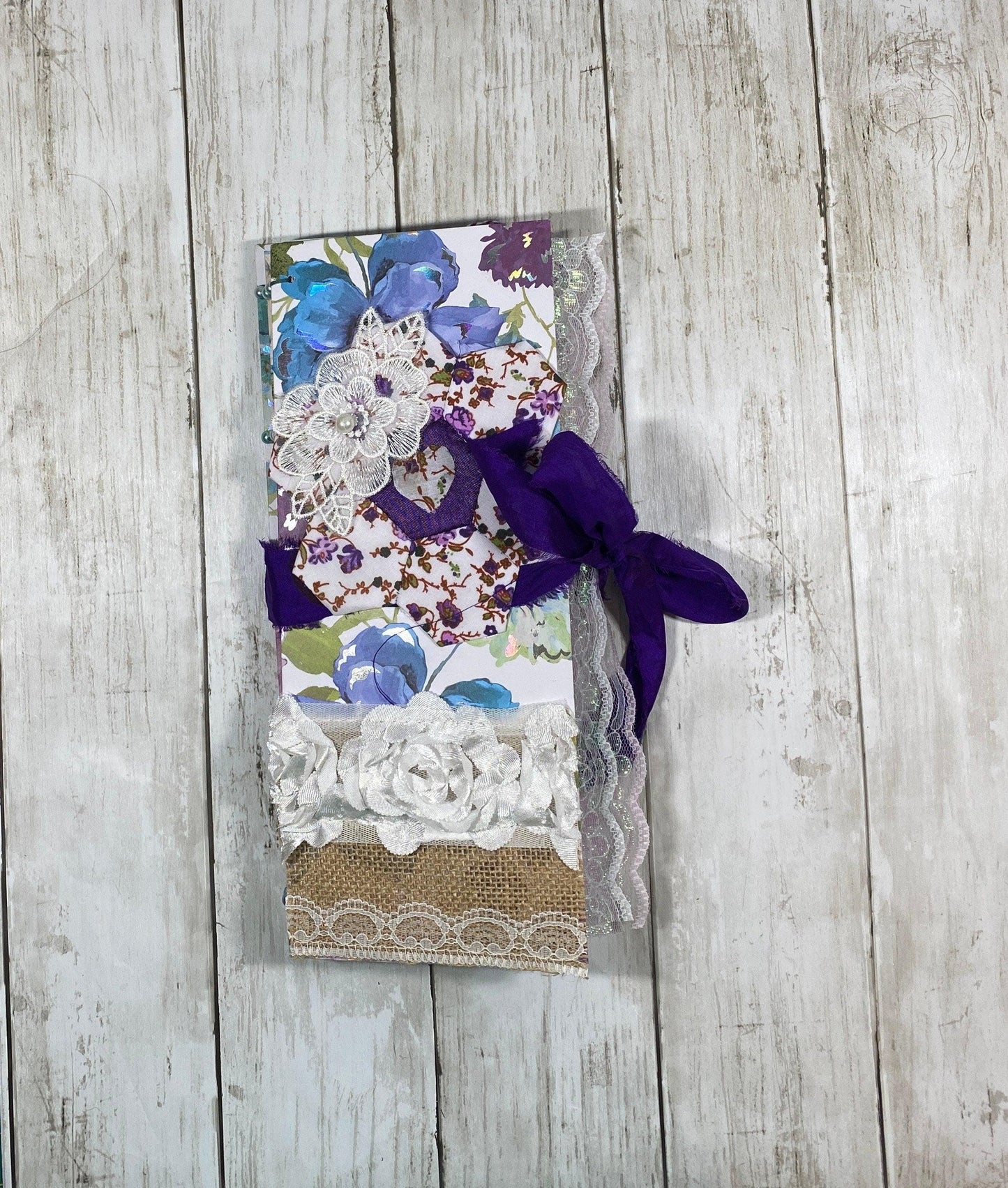 The Velvet Wing Folio – Ooak Fairy Junk Journal, Coptic Stitch + Certificate, Handmade Art Journal