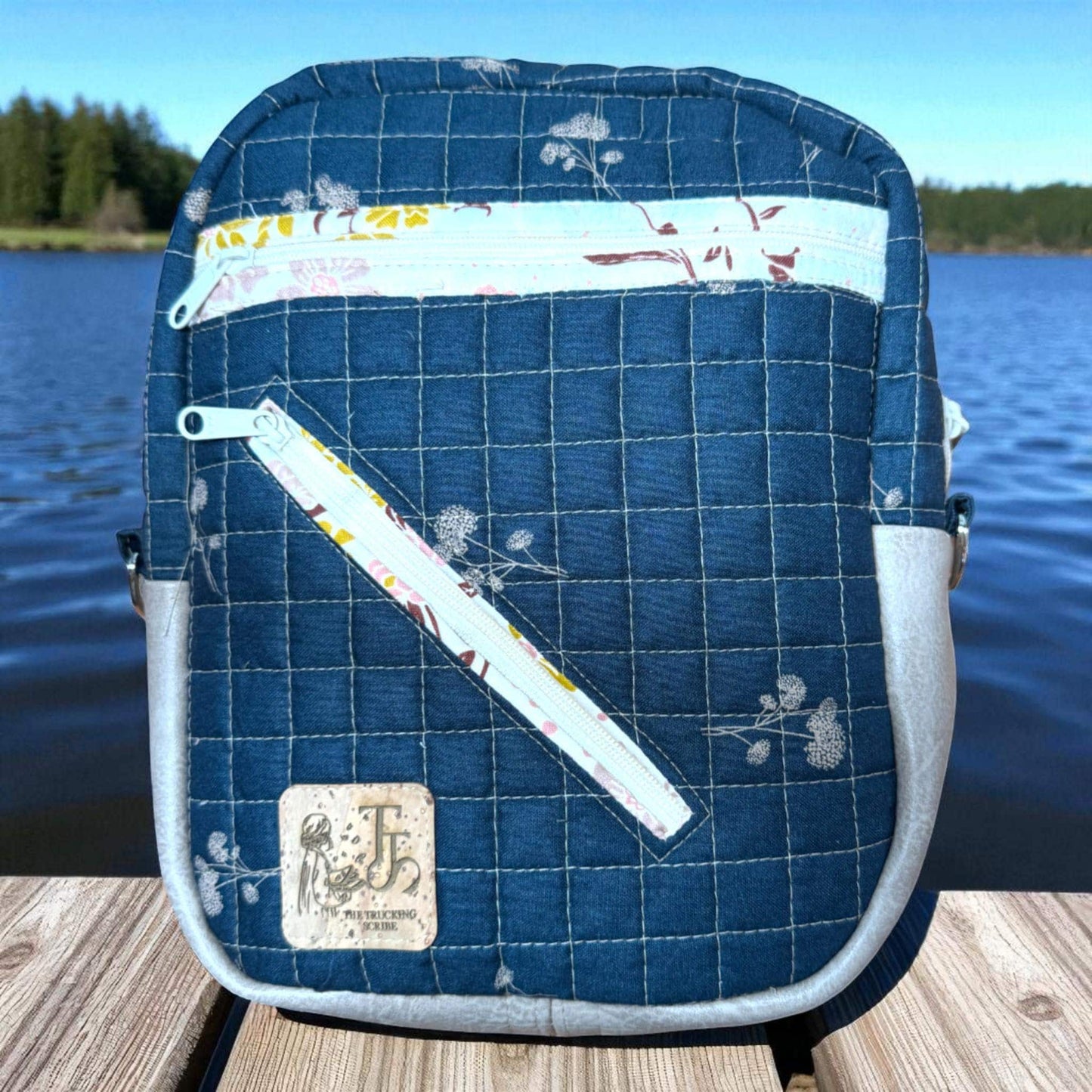 Midnight Garden Quilted Backpack – Handmade Crossbody Bag | Everyday Carry Collection | Cargo Stitch Co.