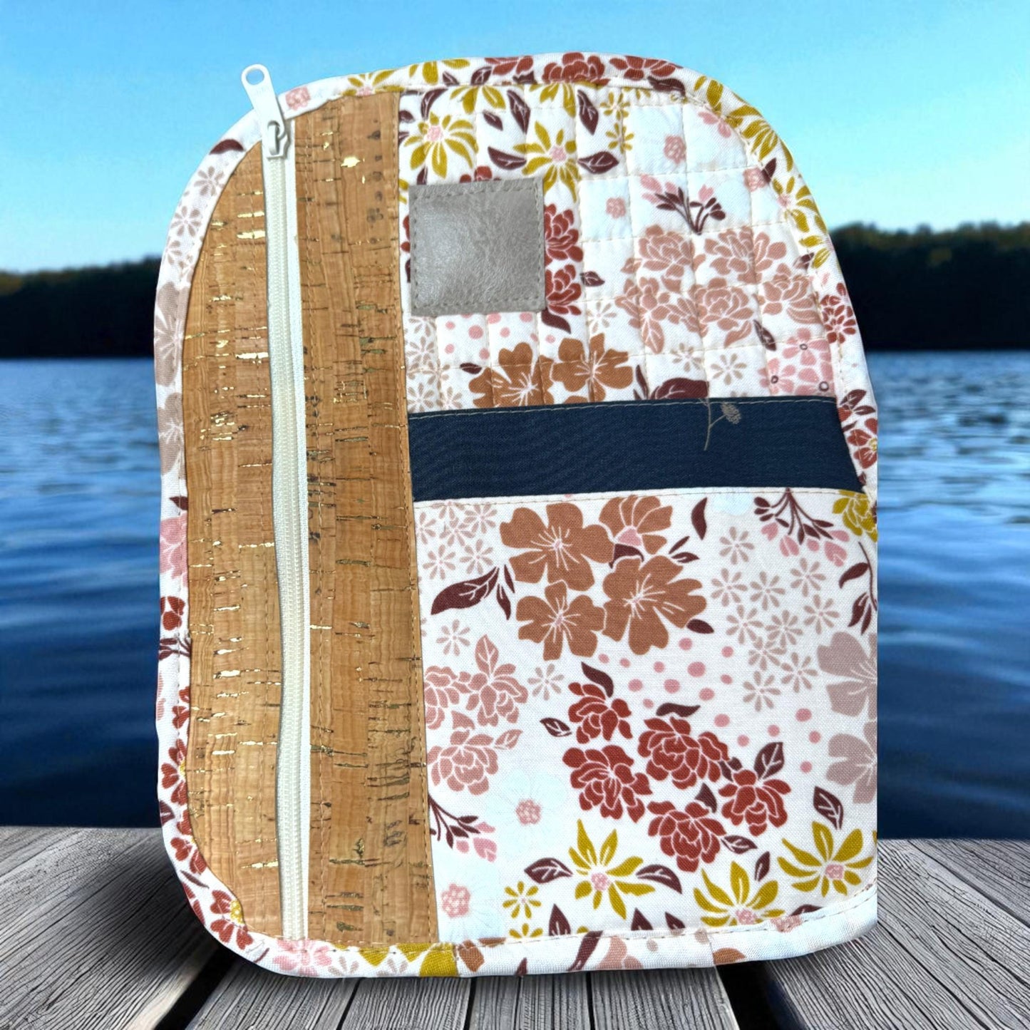 Midnight Garden Quilted Backpack – Handmade Crossbody Bag | Everyday Carry Collection | Cargo Stitch Co.