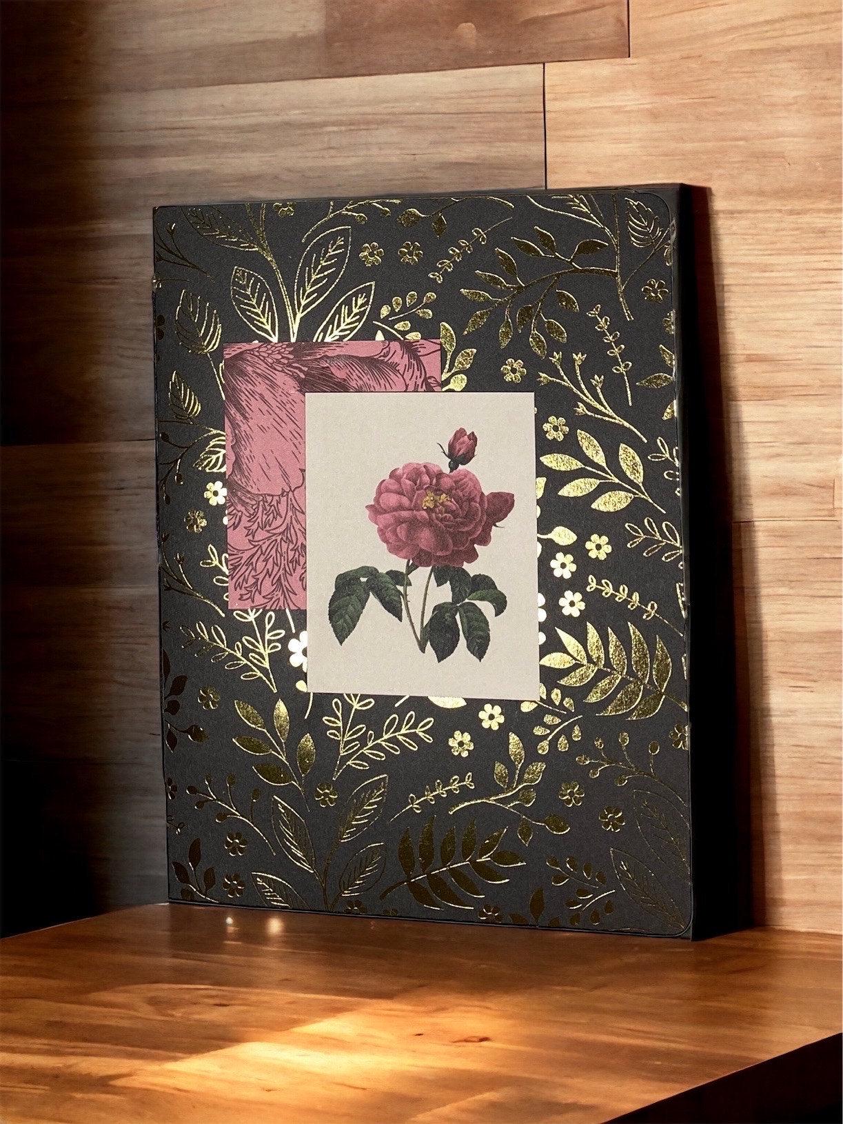 Handmade Rose Junk Journal: Floral Scrapbook, B6 Planner Insert