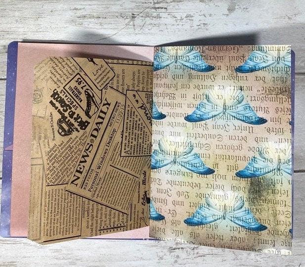 Walking in the Rain Journal – Grungy B6 Junk Journal, Softcover with 40 Pages & Two Pockets