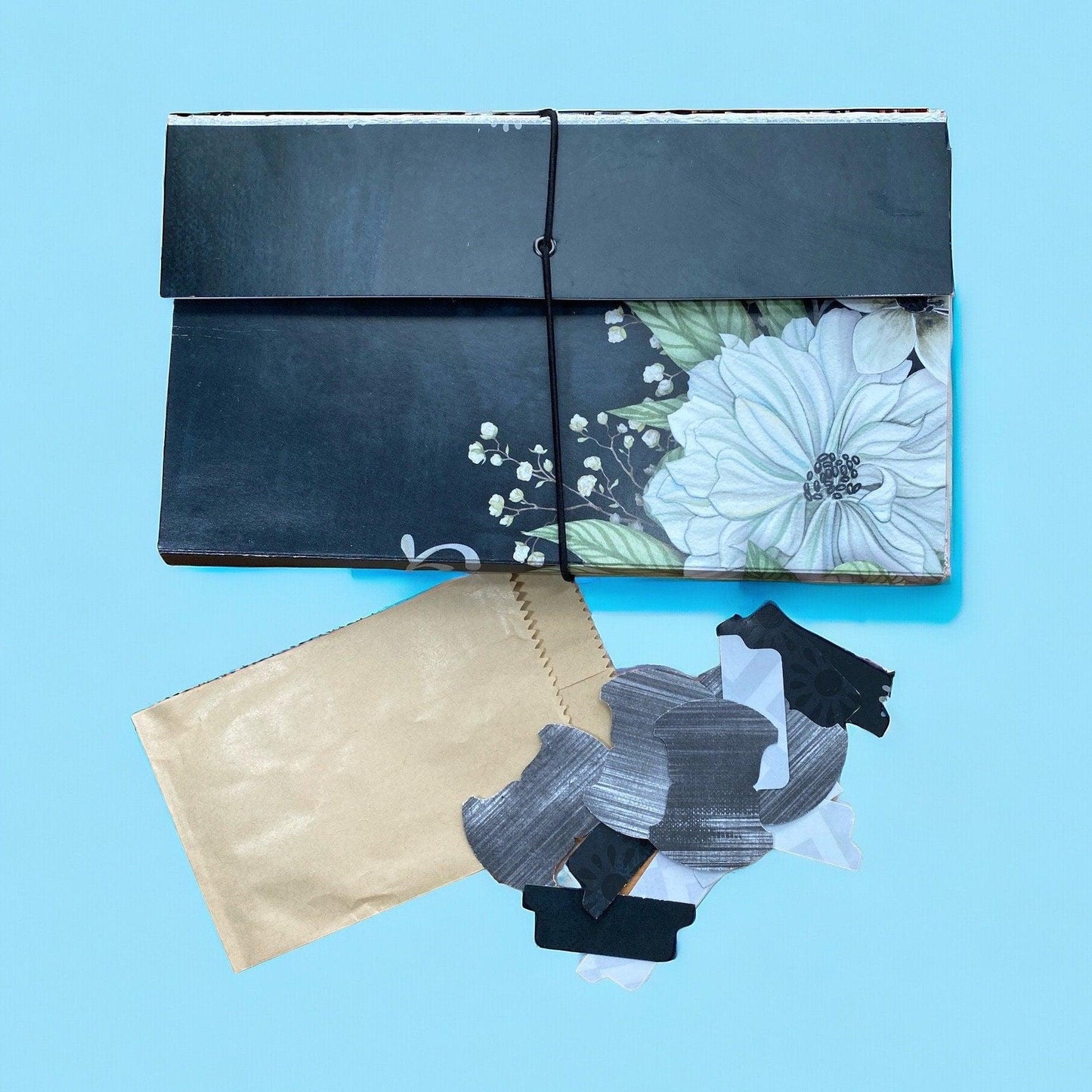 Floral Accordion File Organizer Expandable Document Holder Handmade Paper Organizer Office Organization Receipt Keeper