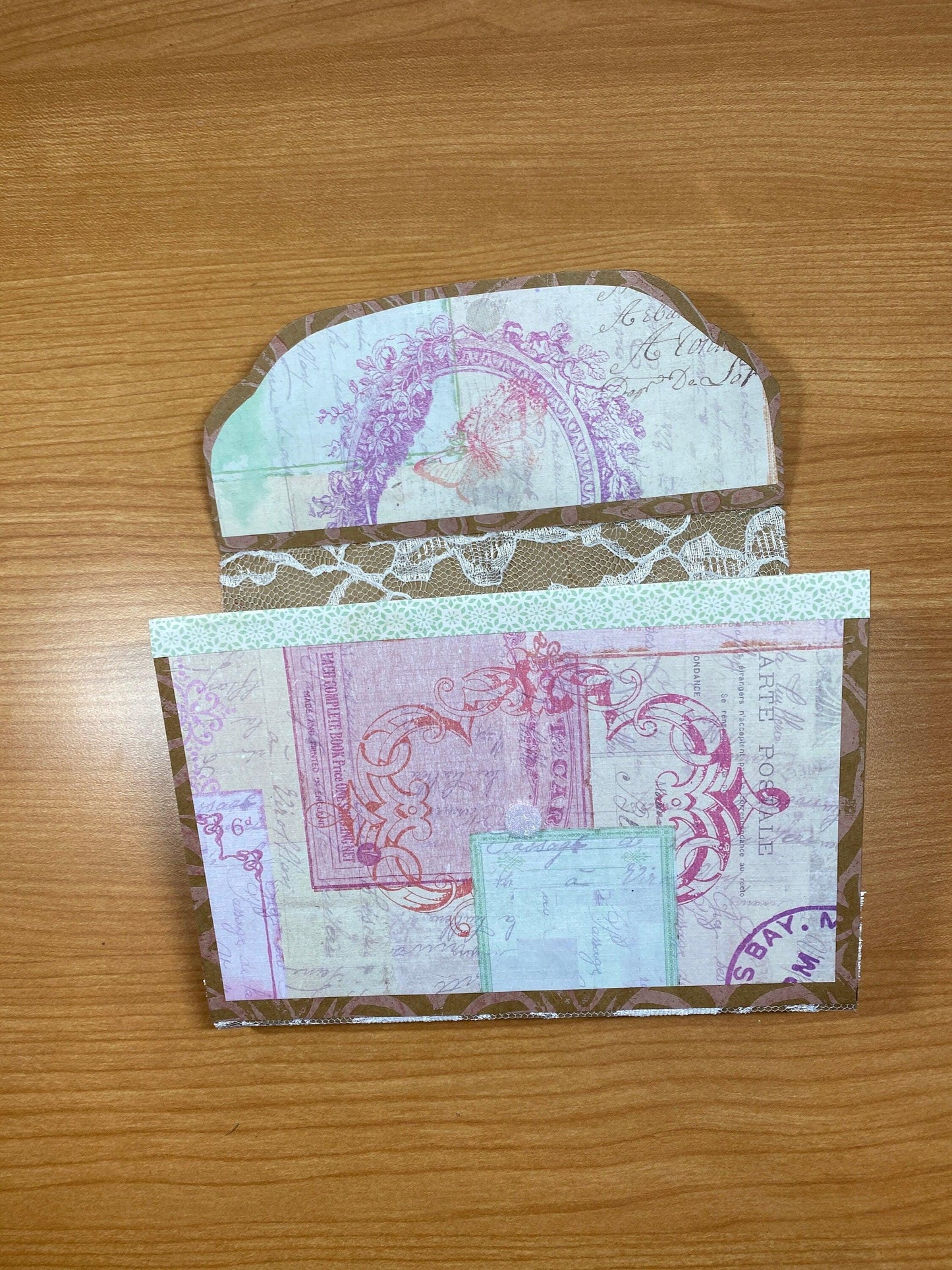 Pink Accordion File Organizer – 9-Pocket Expandable Folder, Ephemera & Receipt Storage, Junk Journal Supply Holder