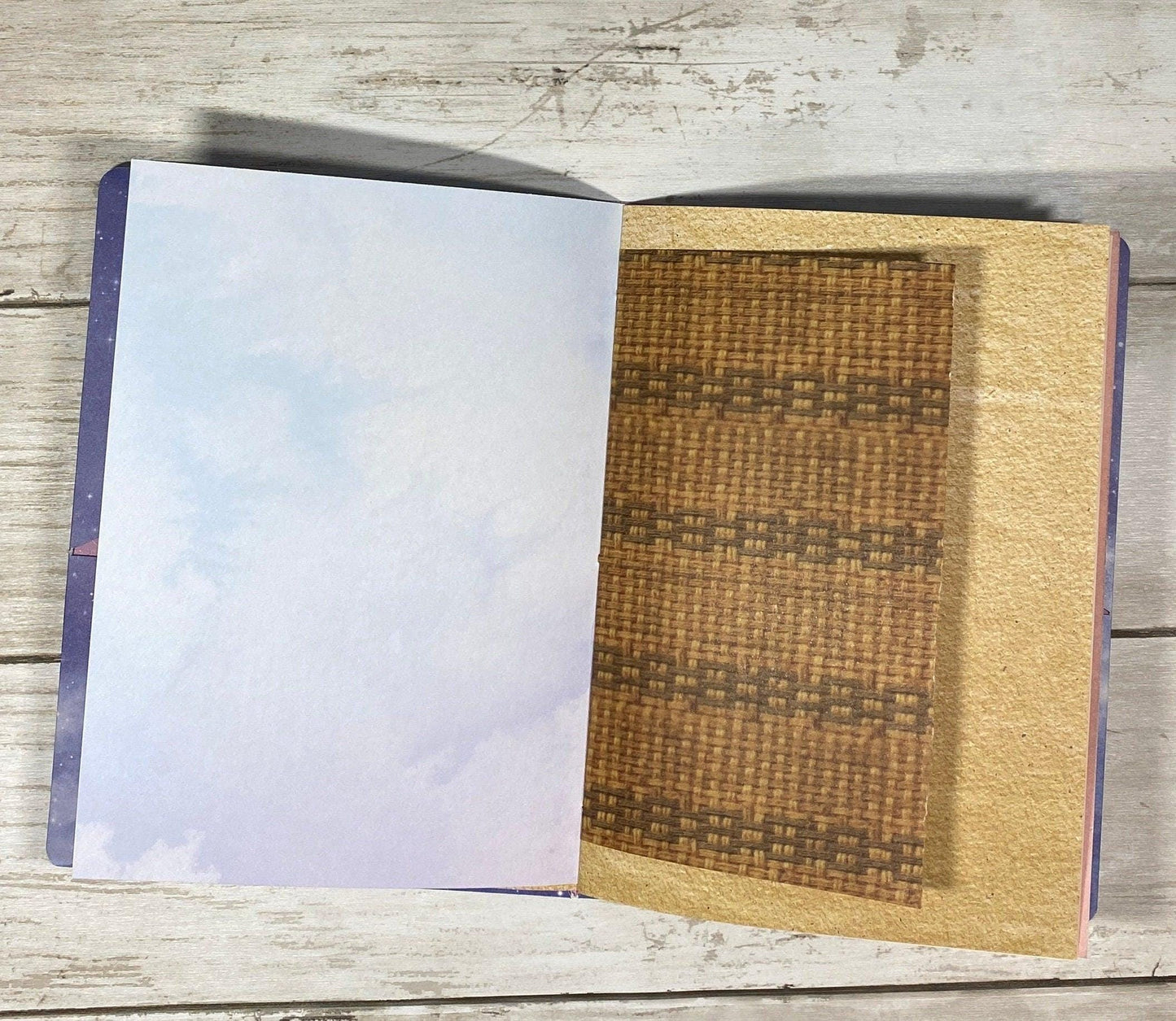 Walking in the Rain Journal – Grungy B6 Junk Journal, Softcover with 40 Pages & Two Pockets