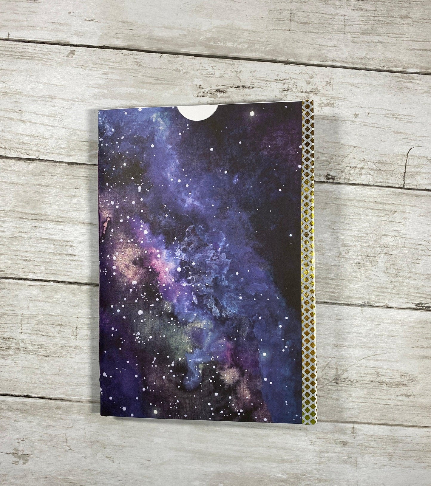 Galaxy Moon Junk Journal – Coffee‑Dyed Astral Grimoire, Vintage Ephemera Scrapbook, Handmade Celestial Diary