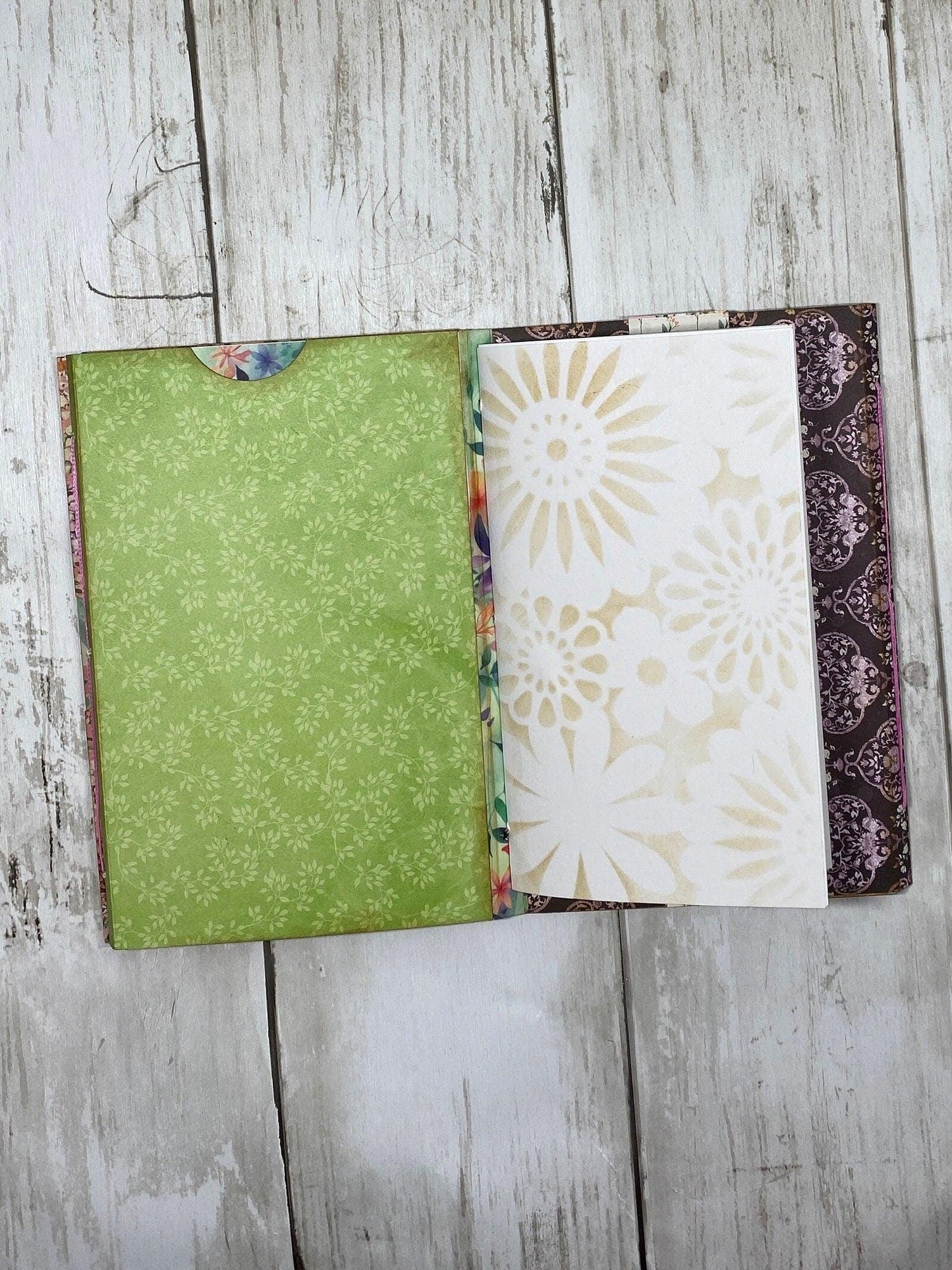 Whimsical Forest Cat Folio – Midnight Mischief Edition | Handmade Junk Journal Insert with Pockets | Enchanted Feline Ephemera